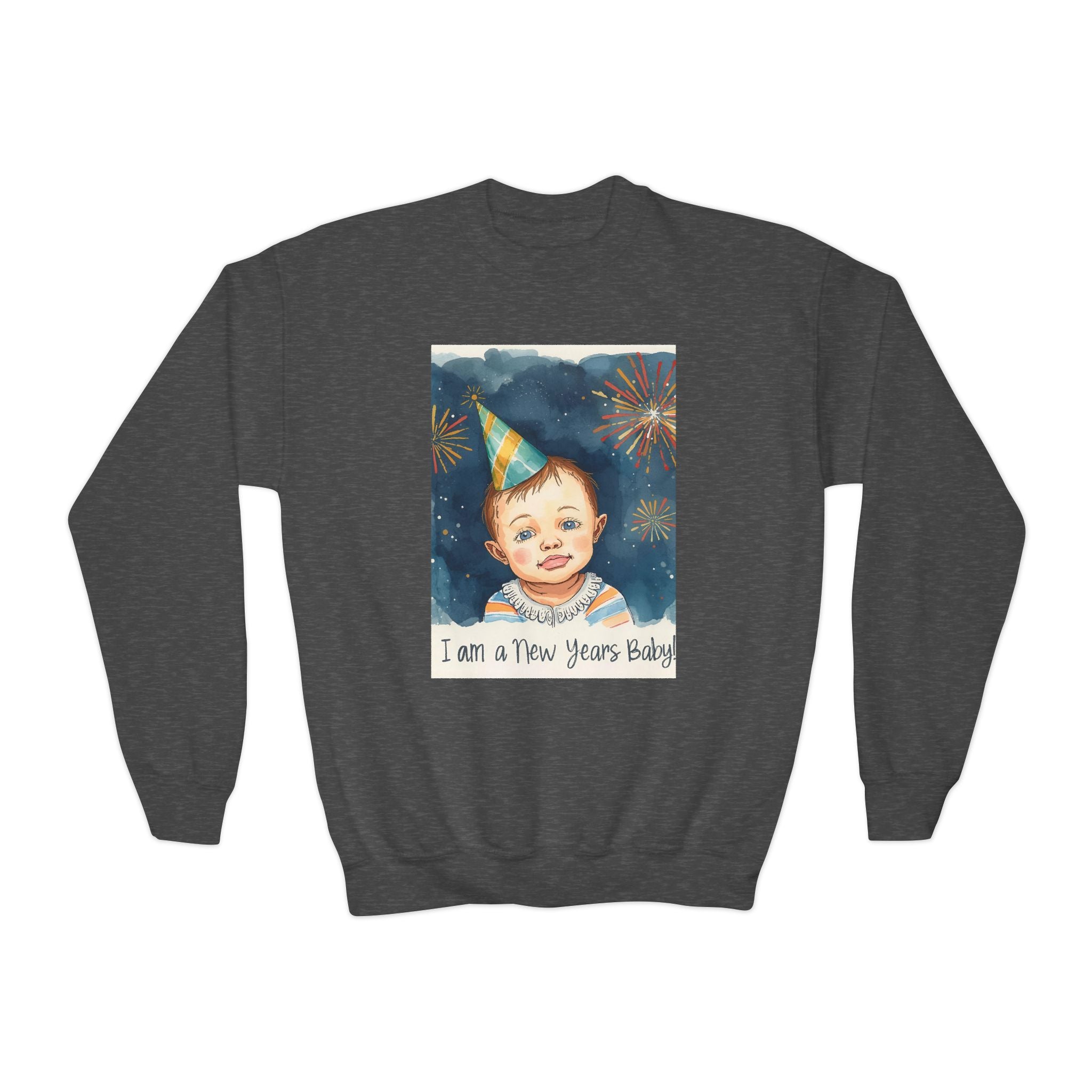 I Am A New Years Baby Youth Crewneck Sweatshirt