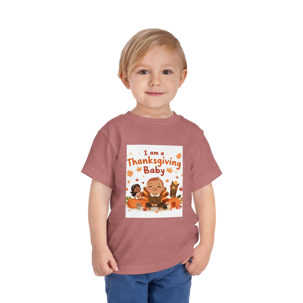 I Am A Thanksgiving Baby Toddler Short Sleeve Tee