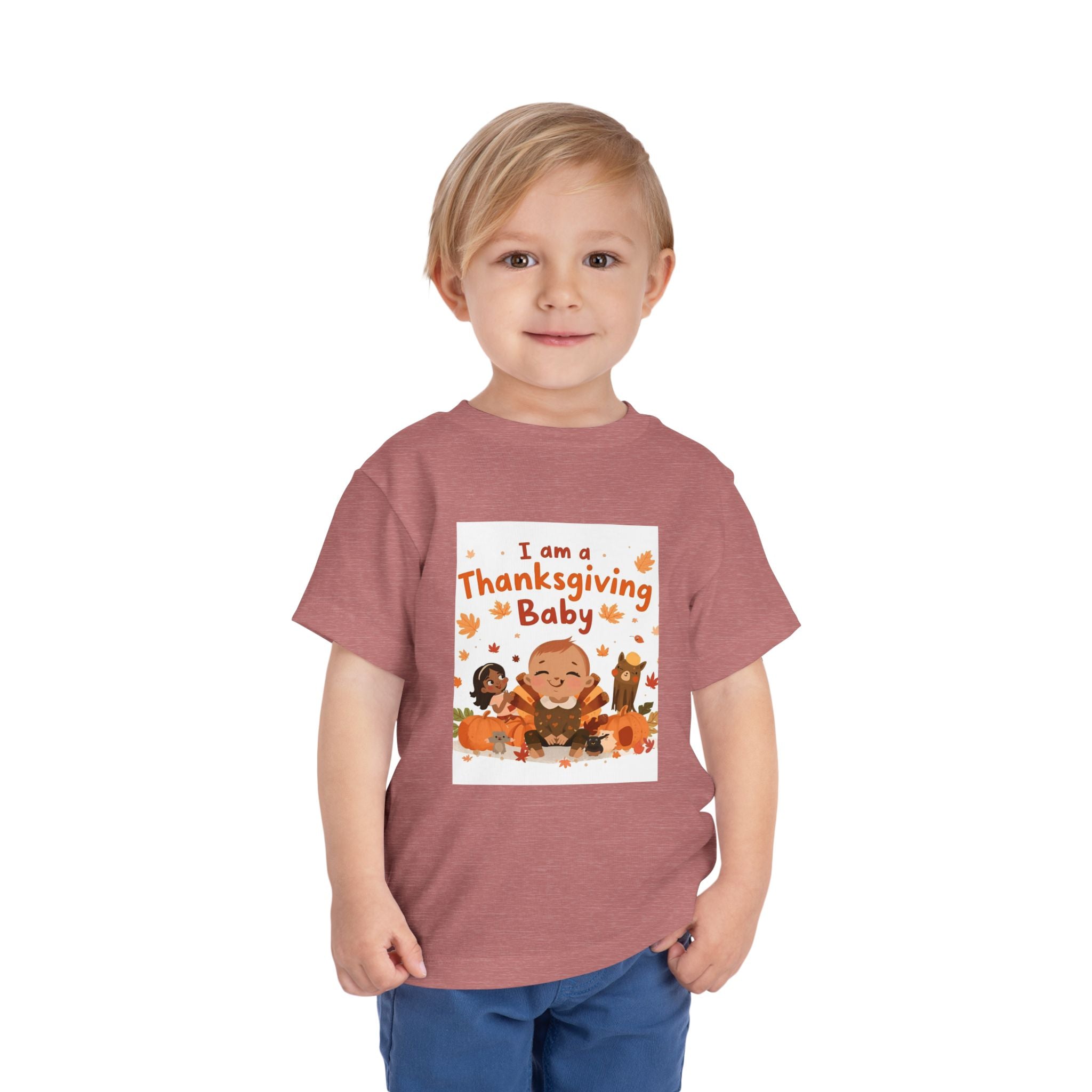 I Am A Thanksgiving Baby Toddler Short Sleeve Tee