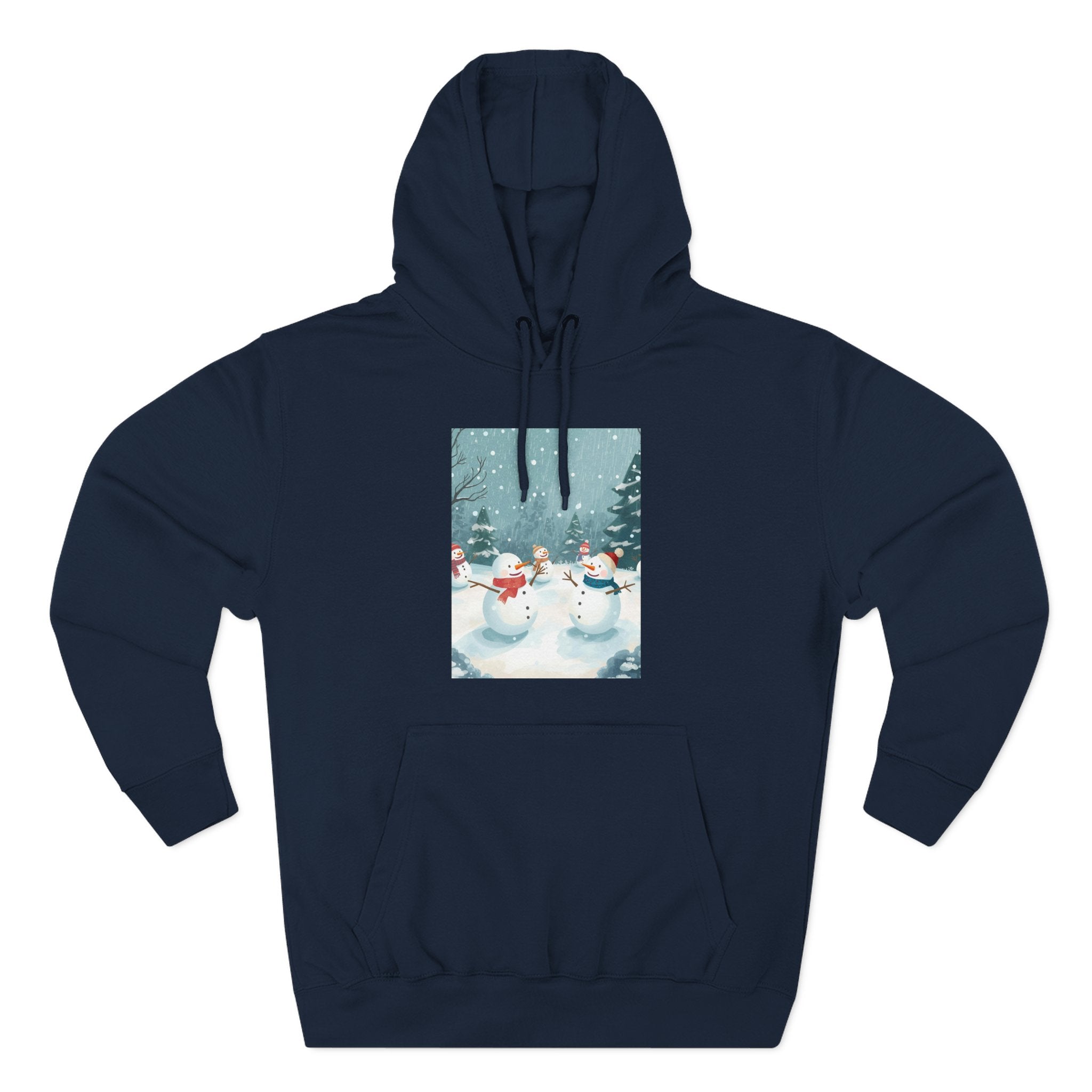 Cozy Snowman Hoodie, Winter Apparel, Holiday Gift, Christmas, Fleece Hoodie, Seasonal Style, Cold Weather Wear