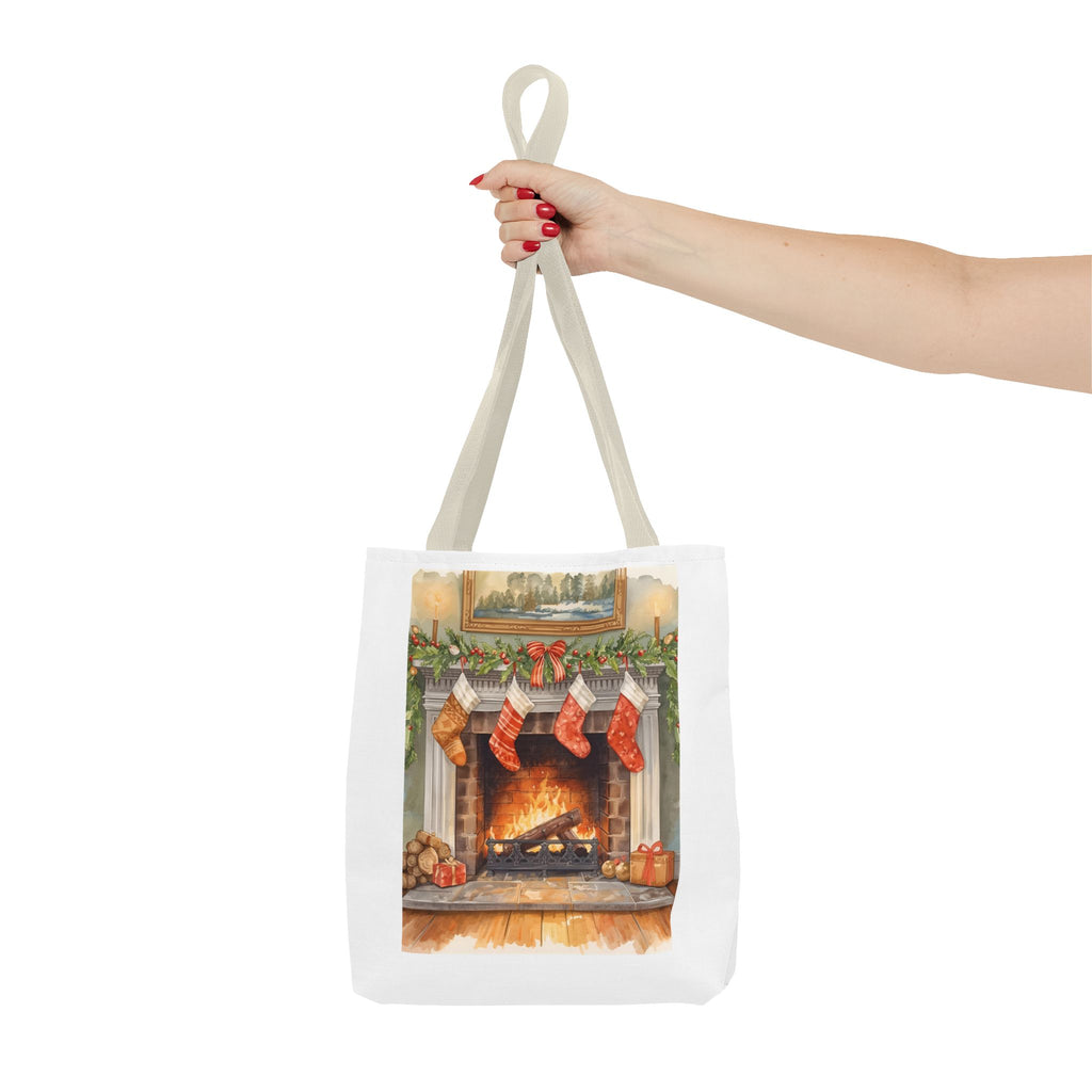 Christmas Stocking Fireplace Tote Bag (AOP)
