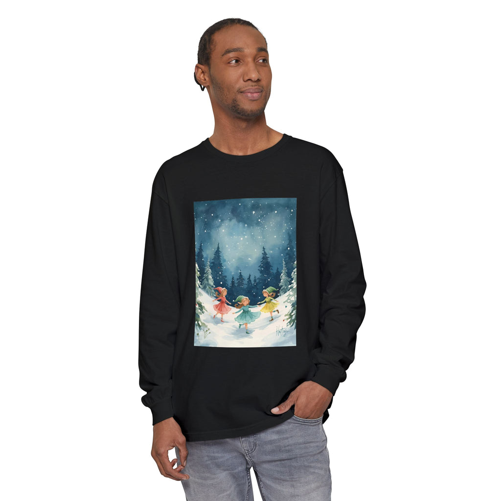 Winter Wonderland Long Sleeve T-Shirt, Cozy Graphic Tee, Perfect for Holidays, Gift for Her, Winter Apparel, Seasonal Fashion