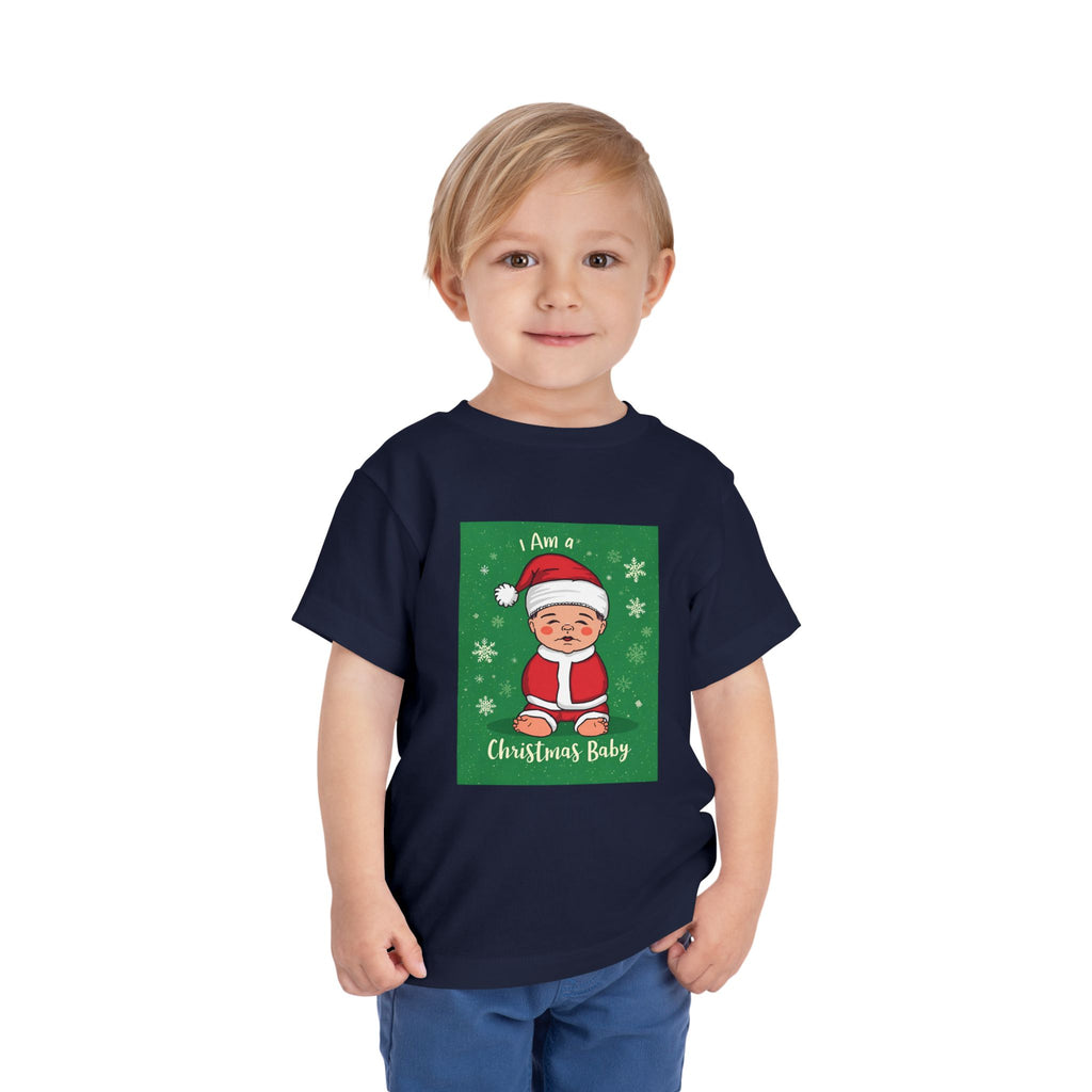 I Am A Christmas Baby Toddler Short Sleeve Tee