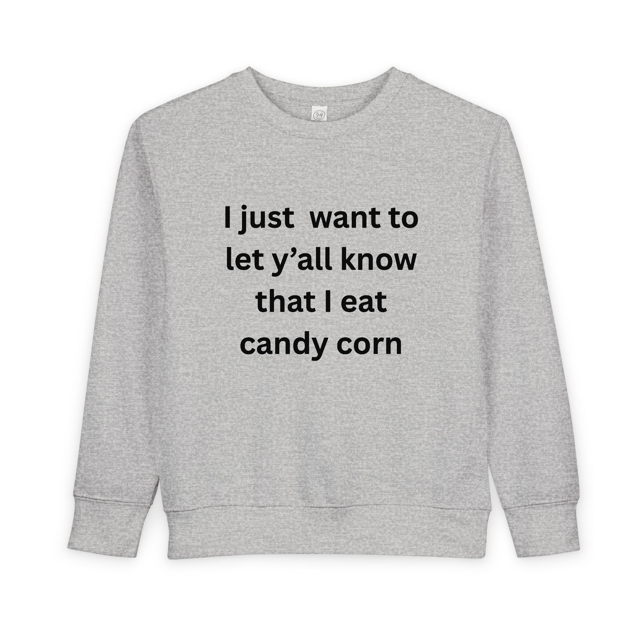 I Eat Candy Corn Toddler Sweatshirt - Fun Candy Corn Design, Kids Fall Apparel, Halloween Outfit, Cozy Toddler Clothes, Unique Gift for Toddlers