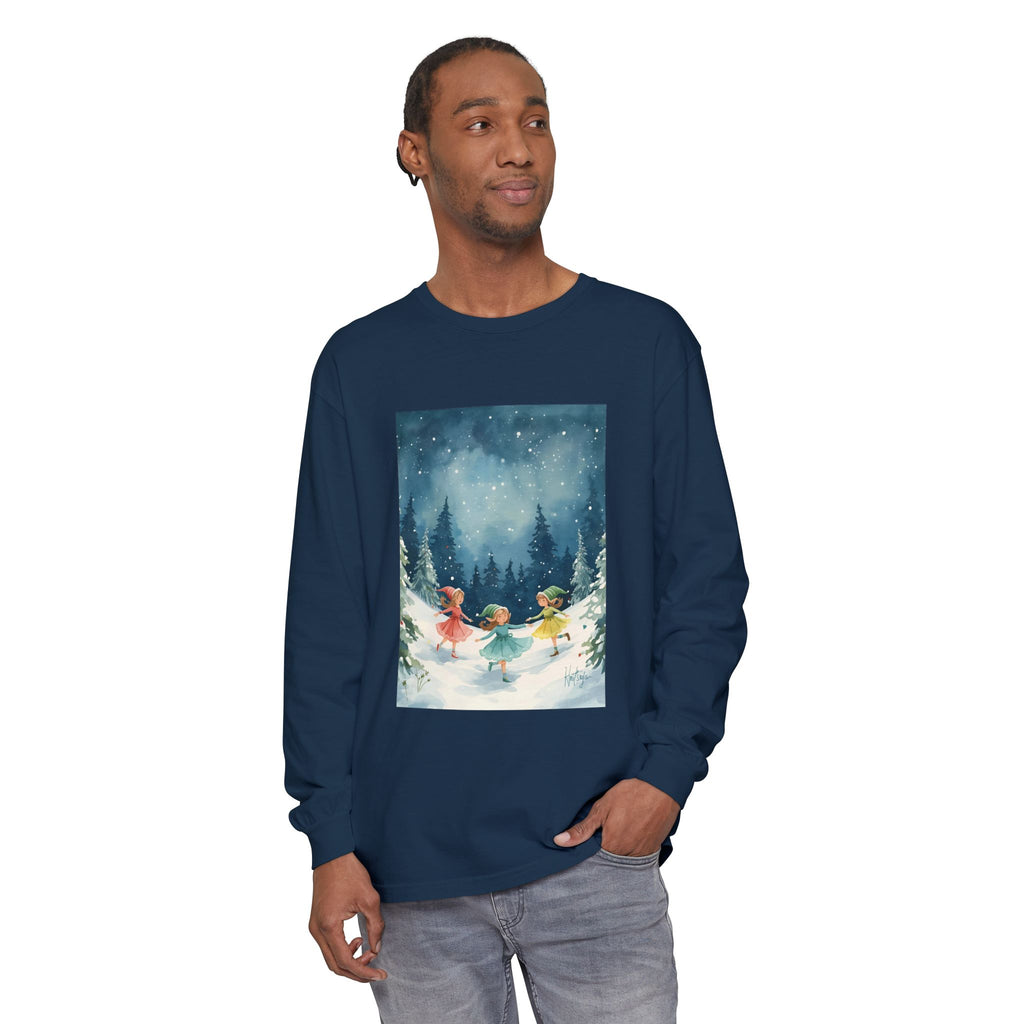 Winter Wonderland Long Sleeve T-Shirt, Cozy Graphic Tee, Perfect for Holidays, Gift for Her, Winter Apparel, Seasonal Fashion