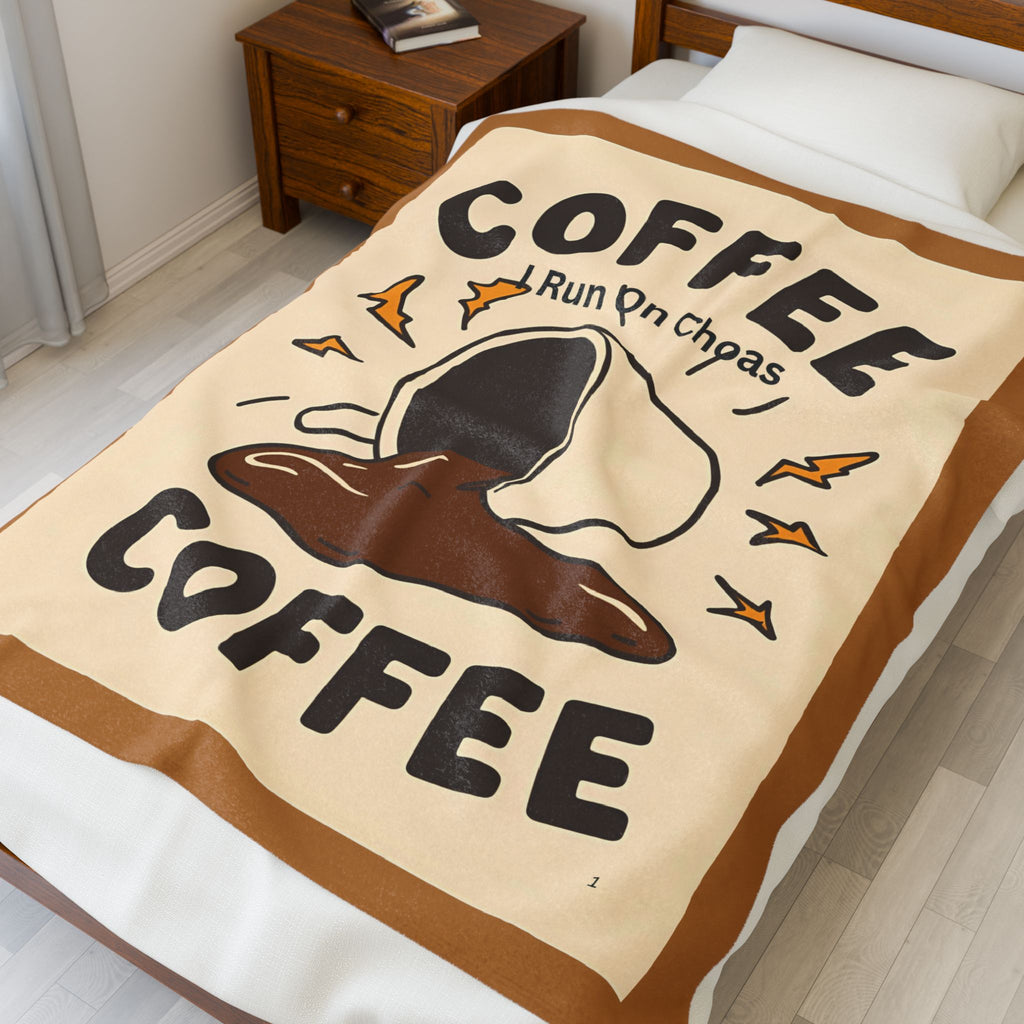 Coffee Coffee Velveteen Plush Blanket