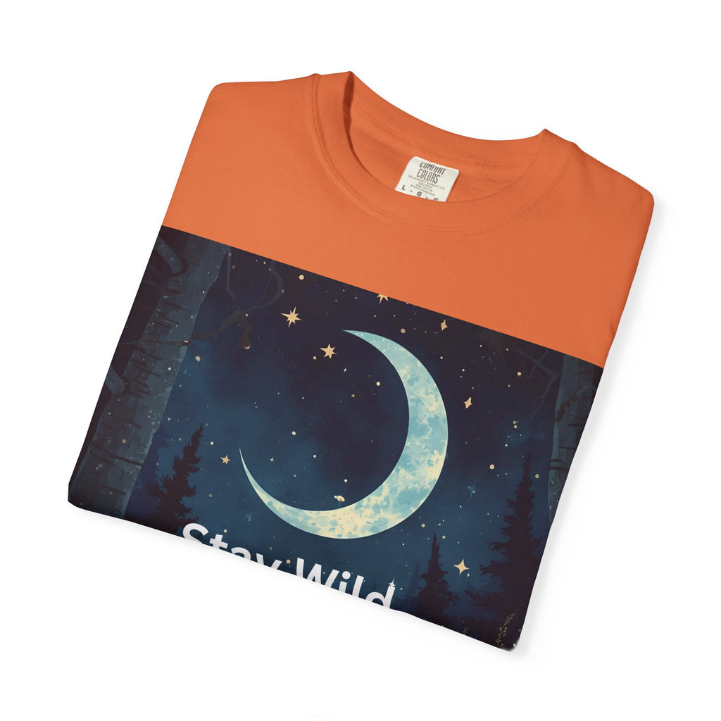 Unisex Stay Wild Moon Child T-Shirt, Stay Wild Graphic Tee, Boho Style Shirt, Gift for Nature Lovers, Vintage Vibe Apparel