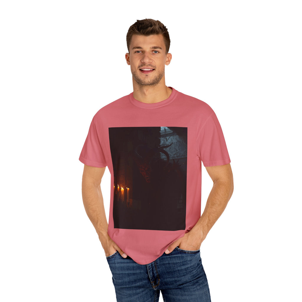 Spooky Halloween Pumpkin Shadow Unisex Garment-Dyed T-shirt