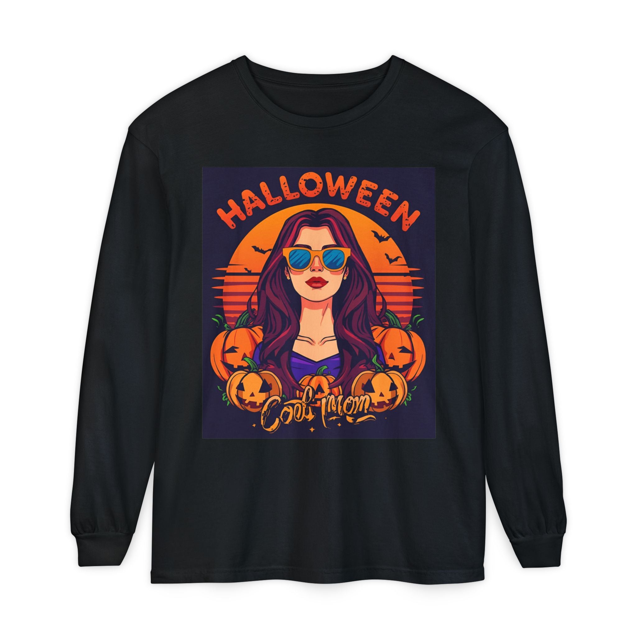 Halloween Themed Unisex Garment-dyed Long Sleeve T-Shirt