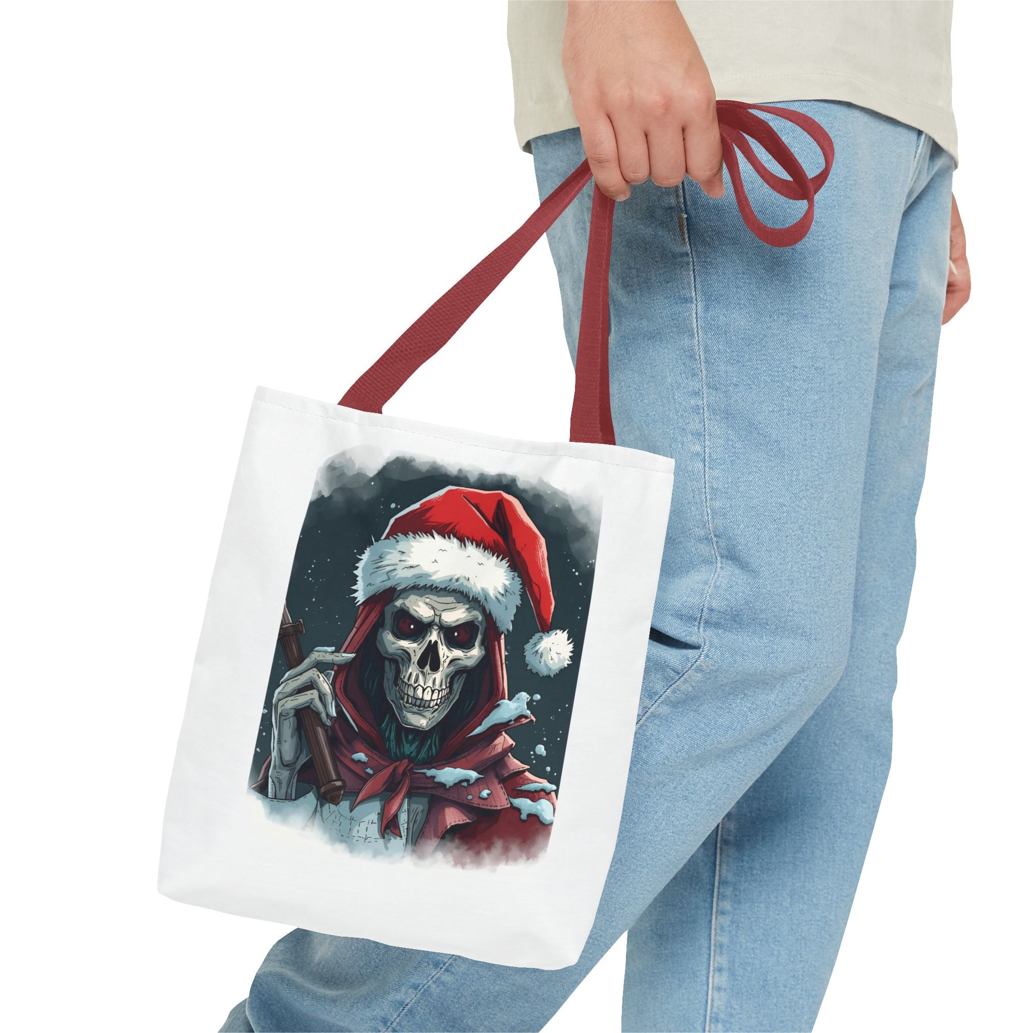 Spooky Skeleton Christmas Santa Tote Bag (AOP)