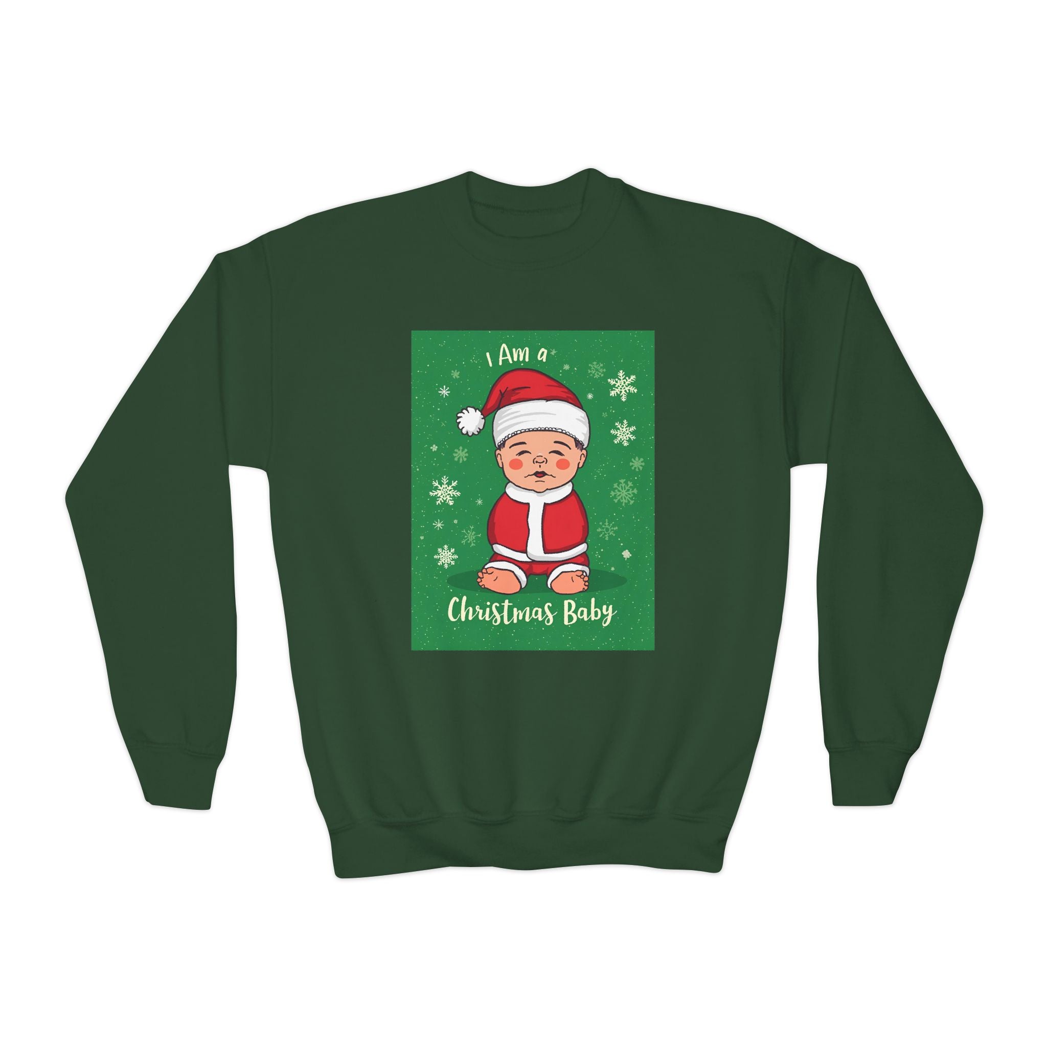 I Am A Christmas Baby Youth Crewneck Sweatshirt