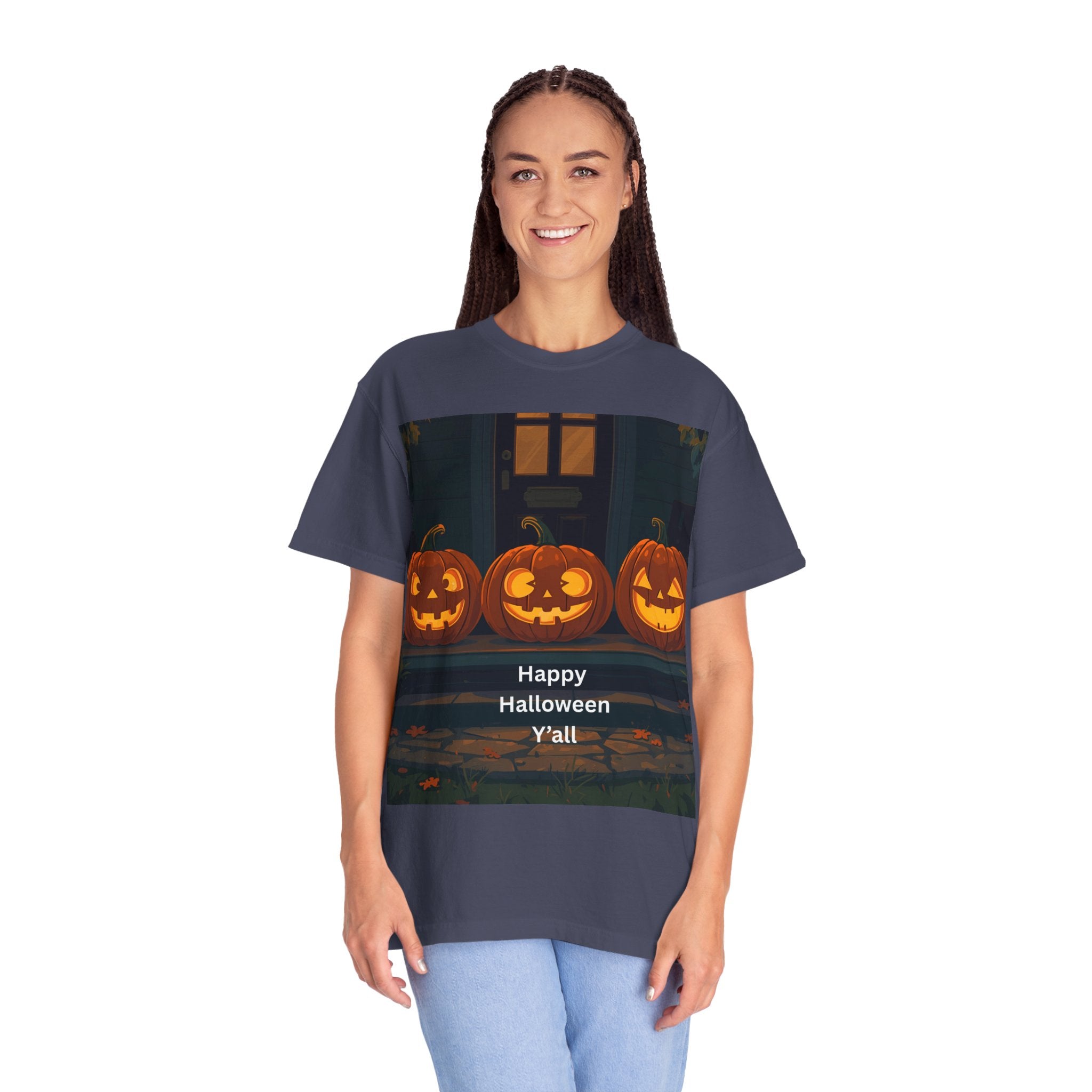 Happy Halloween Pumpkin Unisex T-shirt, Spooky Season Tee, Fall Festival Shirt, Pumpkin Graphic Top, Halloween Gift for Him/Her