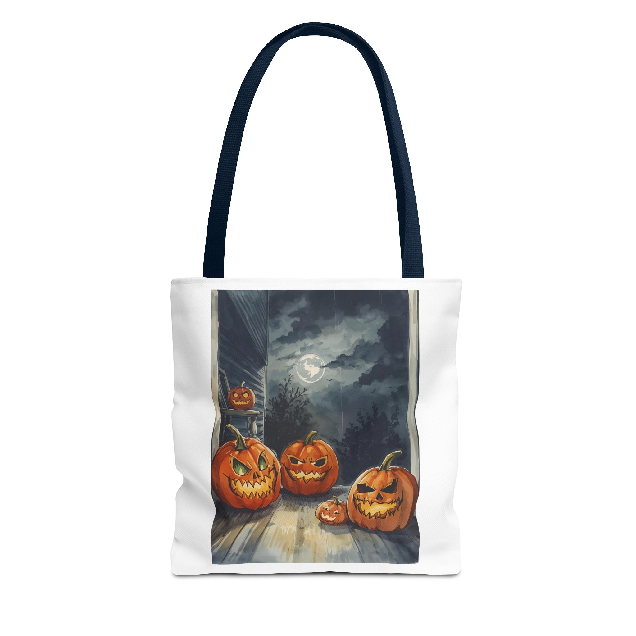 Halloween Pumpkin Tote Bag, Spooky Fall Accessories, Trick or Treat Bag, Autumn Vibes, Eco-Friendly Shopping