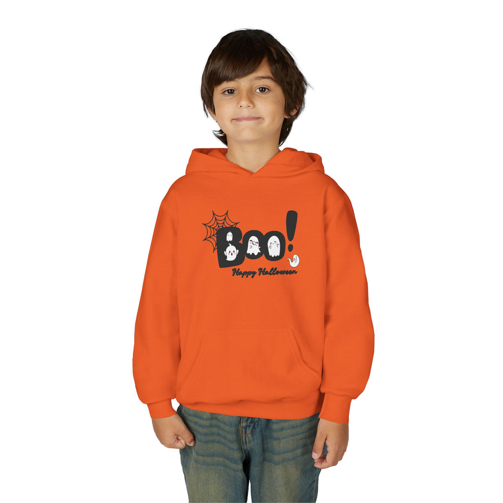 Halloween Boo! Youth Hoodie, Kids Sweatshirt, Fall Apparel, Spooky Costume, Trick or Treat Gift, October Celebration