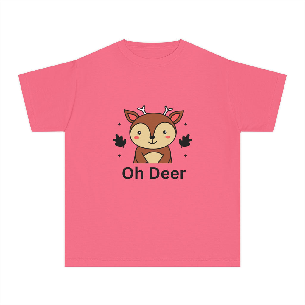 Funny Kids Tee - "Oh Deer" Design, Youth Shirt, Cute Animal Graphic, Perfect Gift for Birthdays, Holidays, or Playtime