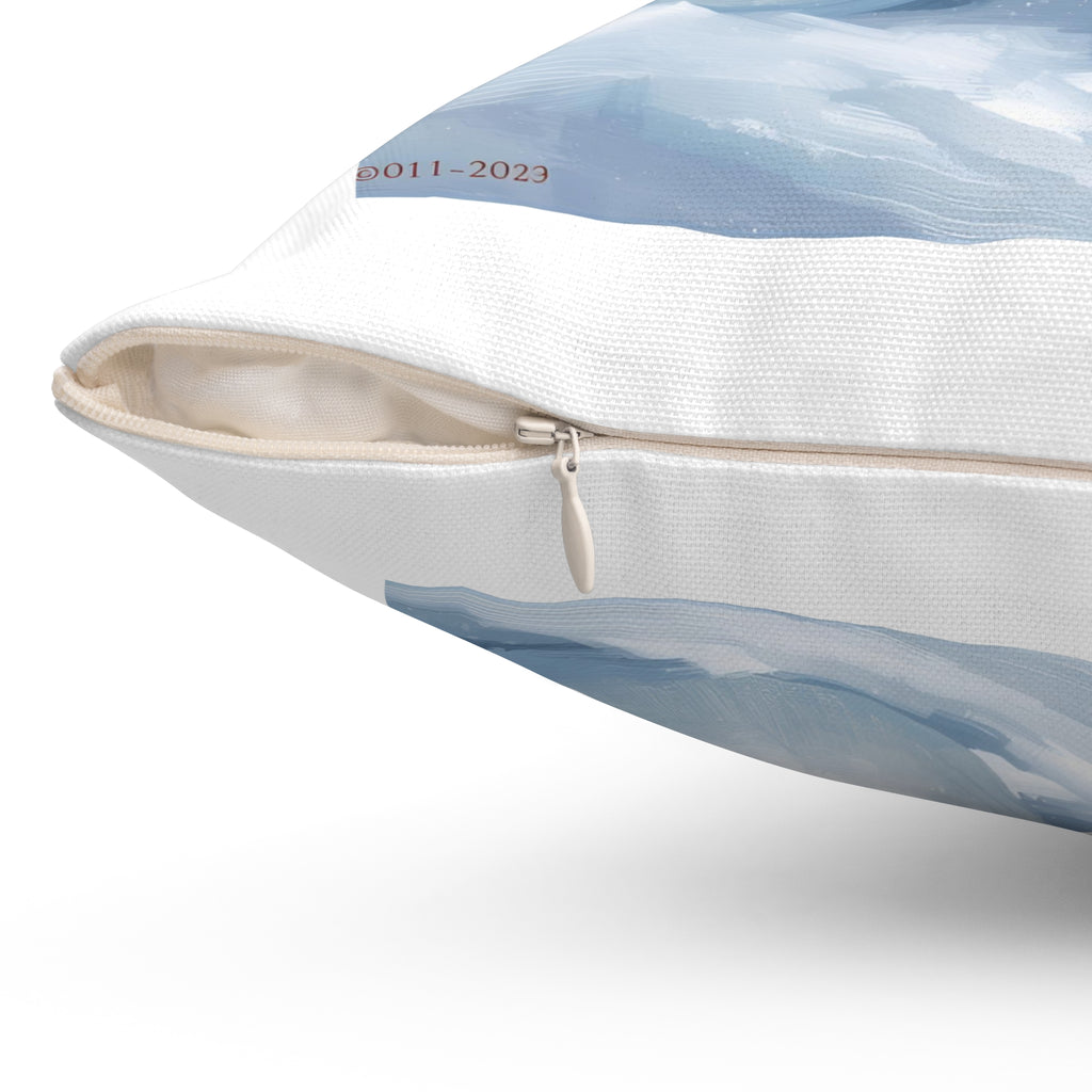 Christmas Snowman Family Spun Polyester Square Pillow