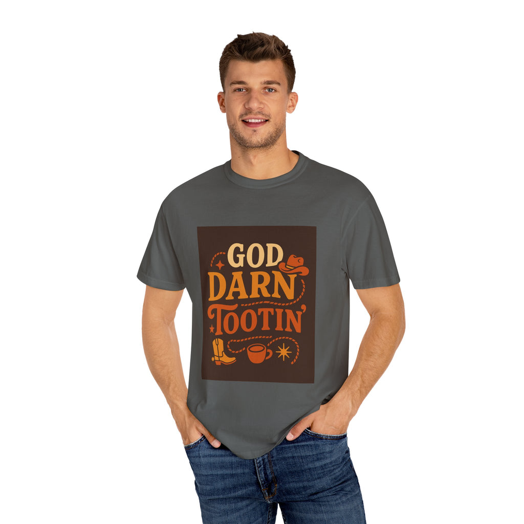 Vintage-Inspired Unisex T-Shirt with 'God Darn Tootin' Graphic - Perfect for Cowpoke Gatherings, Western Themed Events, Gift