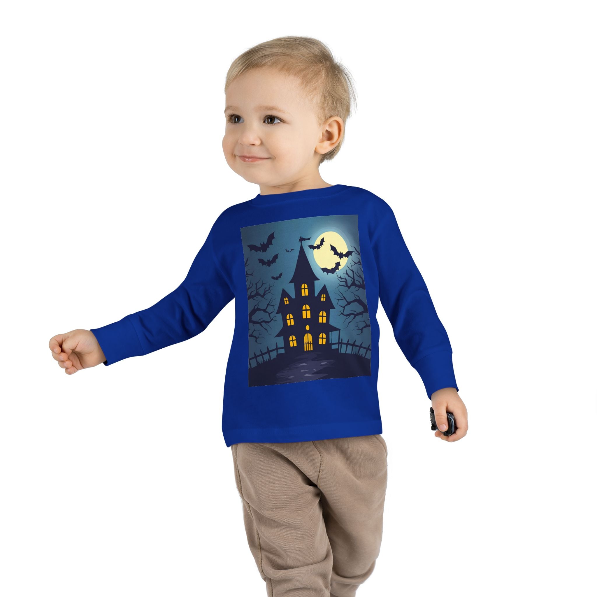 Halloween Haunted House Toddler Halloween Long Sleeve Tee, Spooky Haunted House Shirt, Kids Halloween Costume Top, Fall Festive Apparel, Trick or Treat Clothing