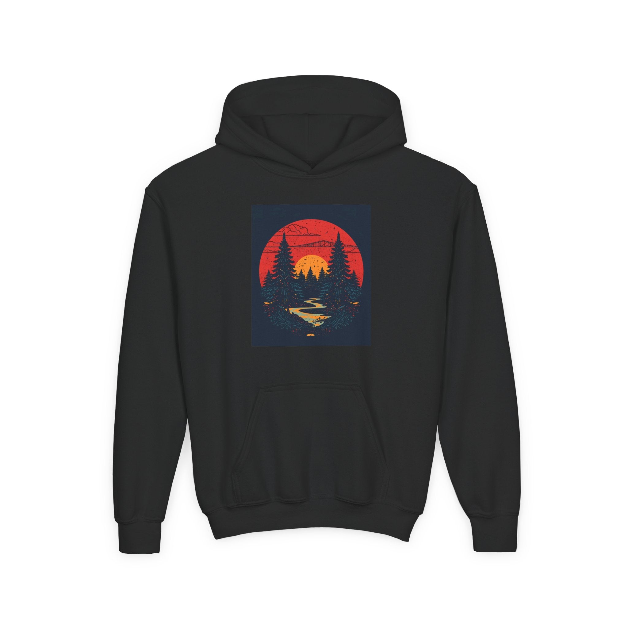 Nature Inspired Forest Youth Heavy Blend Hooded Sweatshirt
