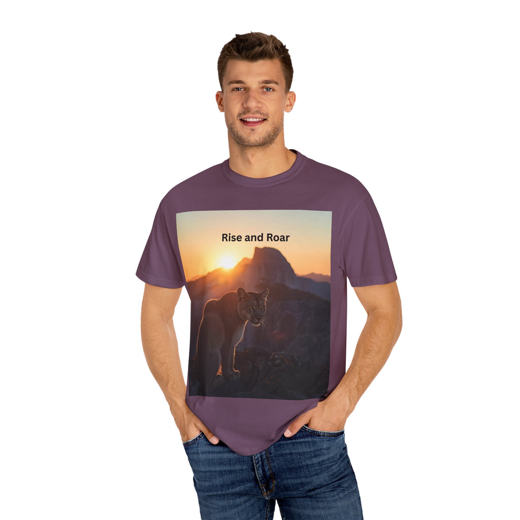 Rise And Roar Sunrise Mountain Lion T-Shirt, Rise and Roar Tee, Unisex Cotton Shirt, Graphic Tee for Nature Lovers, Adventure Apparel, Gifts for [...]