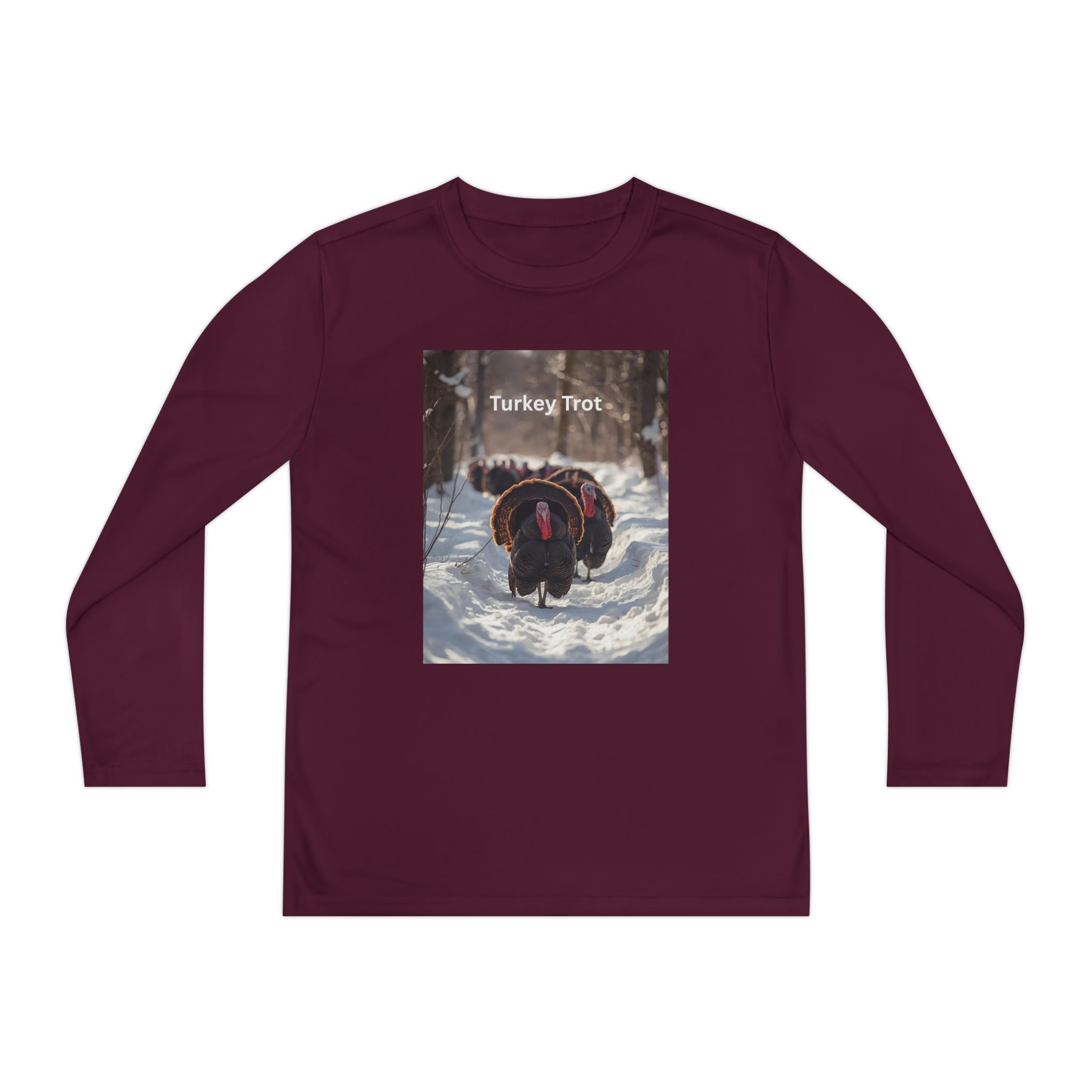 Youth Long Sleeve Turkey Trot Tee, Thanksgiving Shirt, Kids Running Shirt, Fall Apparel, Holiday Graphic Tee, Gift for Young Athletes