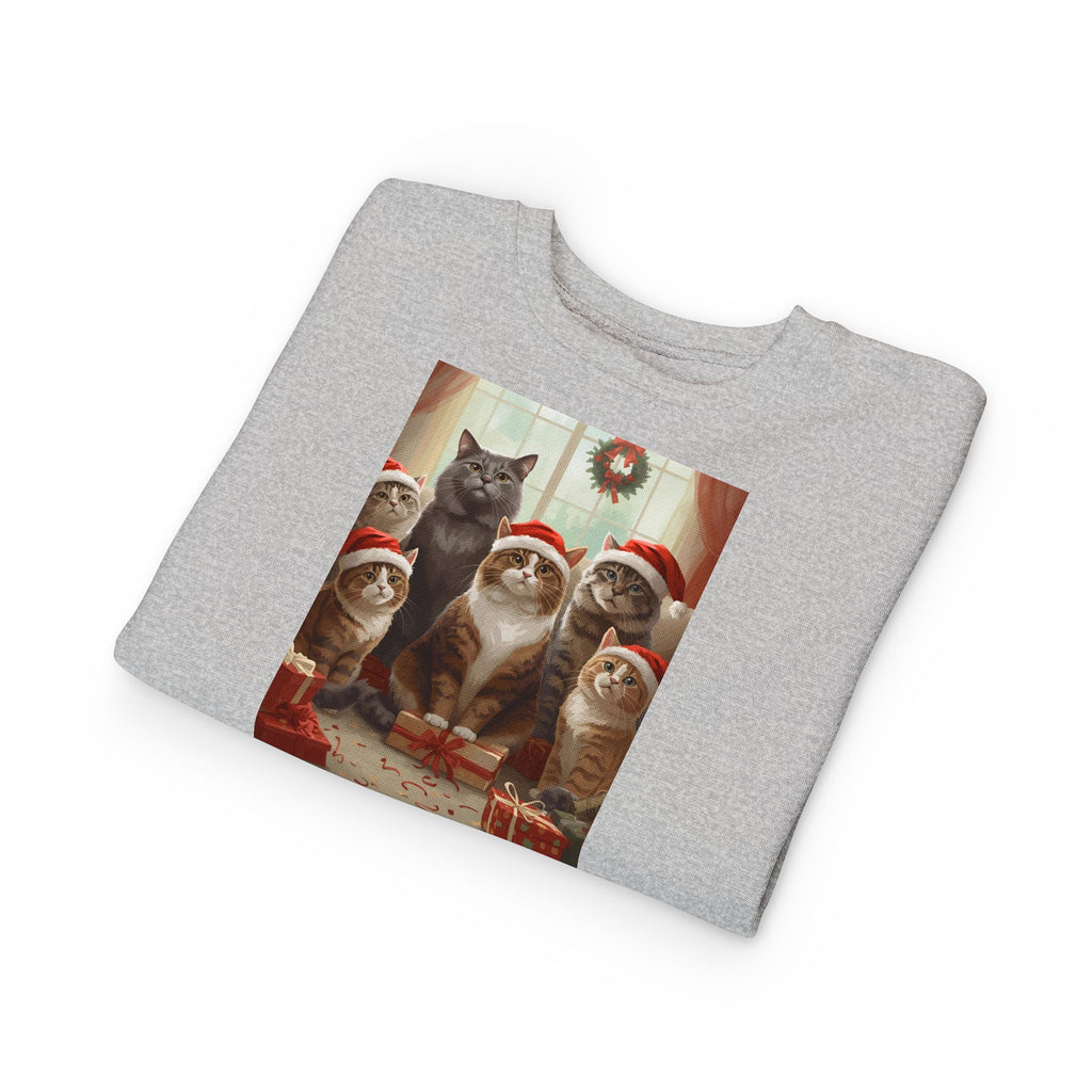 Cute Festive Christmas Cat Toddler Sweatshirt