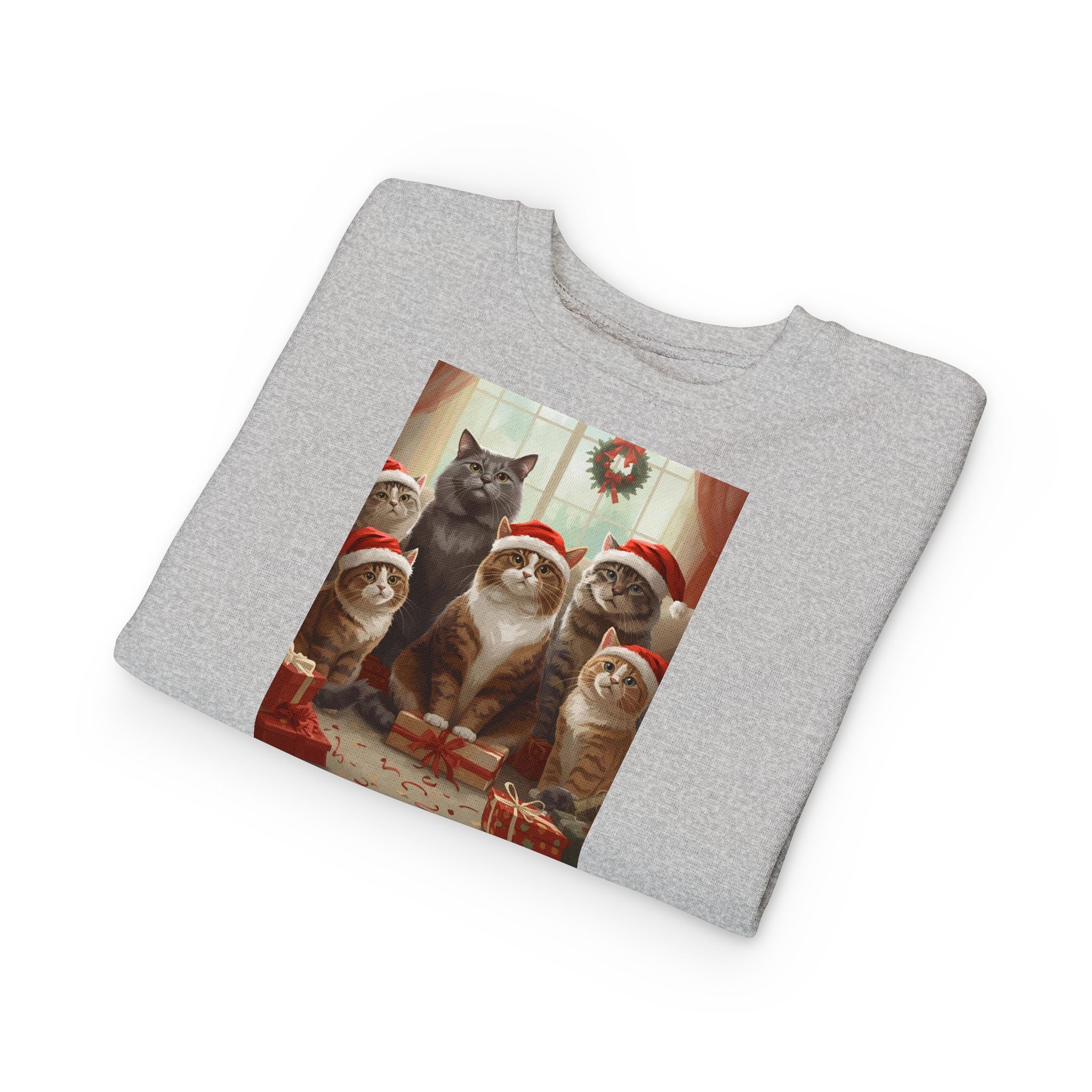 Cute Festive Christmas Cat Toddler Sweatshirt