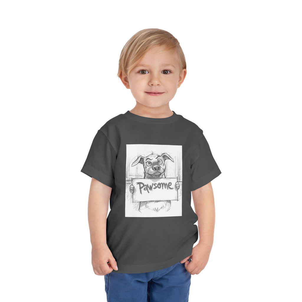 Pawsome Toddler Tee, Cute Dog Shirt for Kids, Pet Lover Gift, Playful Toddler Outfit, Birthday Gift, Animal Lover Apparel