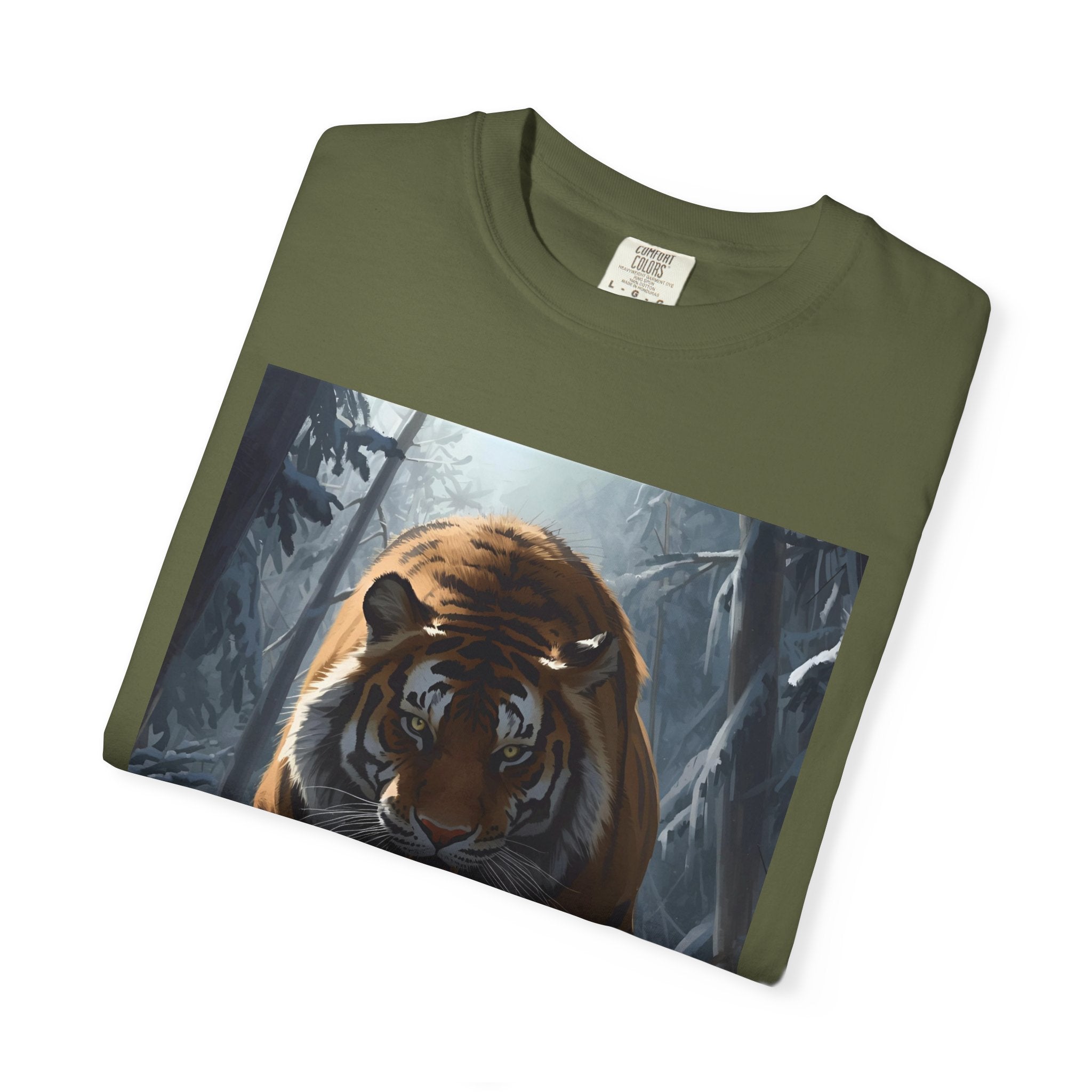 Tiger Roar Snow Unisex T-Shirt, Animal Lover Gift, Wildlife Tee, Casual Wear, Adventure Shirt, Nature Inspired Apparel