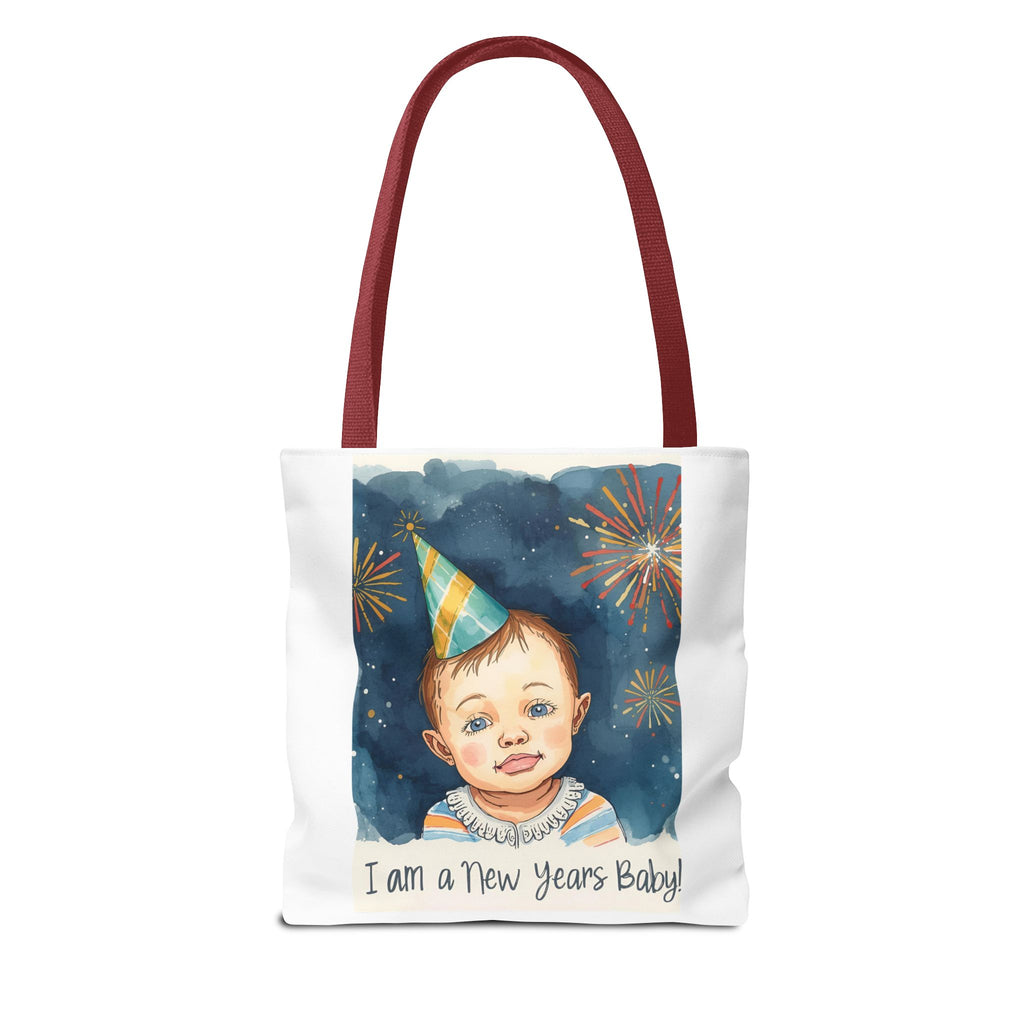 New Year's Baby Tote Bag, Cute Baby Gift, Celebration Bag, New Year Party Accessory, AOP Design, Family Gathering