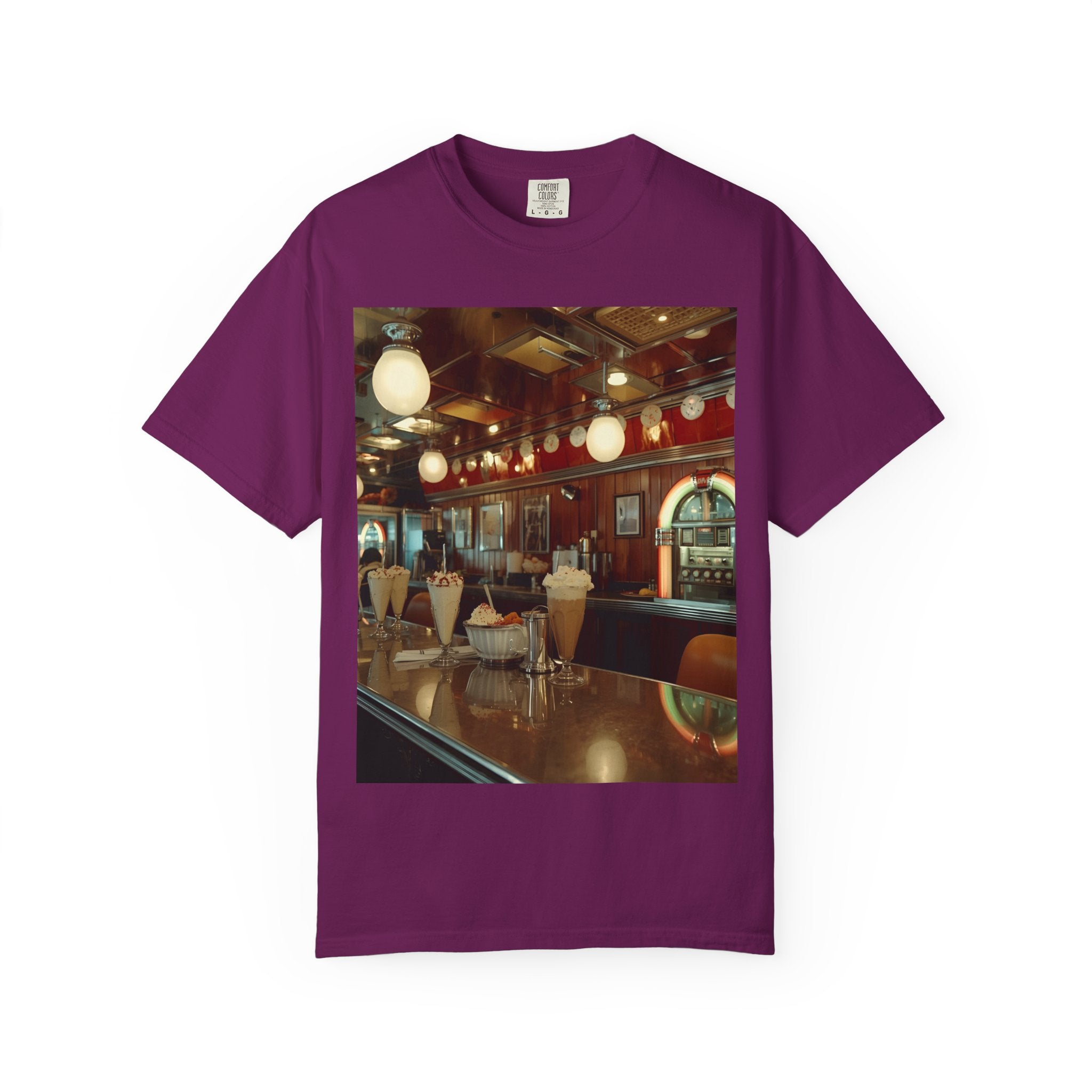 Cozy Cafe Vibe T-Shirt | Unisex Garment-Dyed Tee for Casual Outings, Vintage Style, Ice Cream Lovers, Retro Aesthetic, Everyday Wear