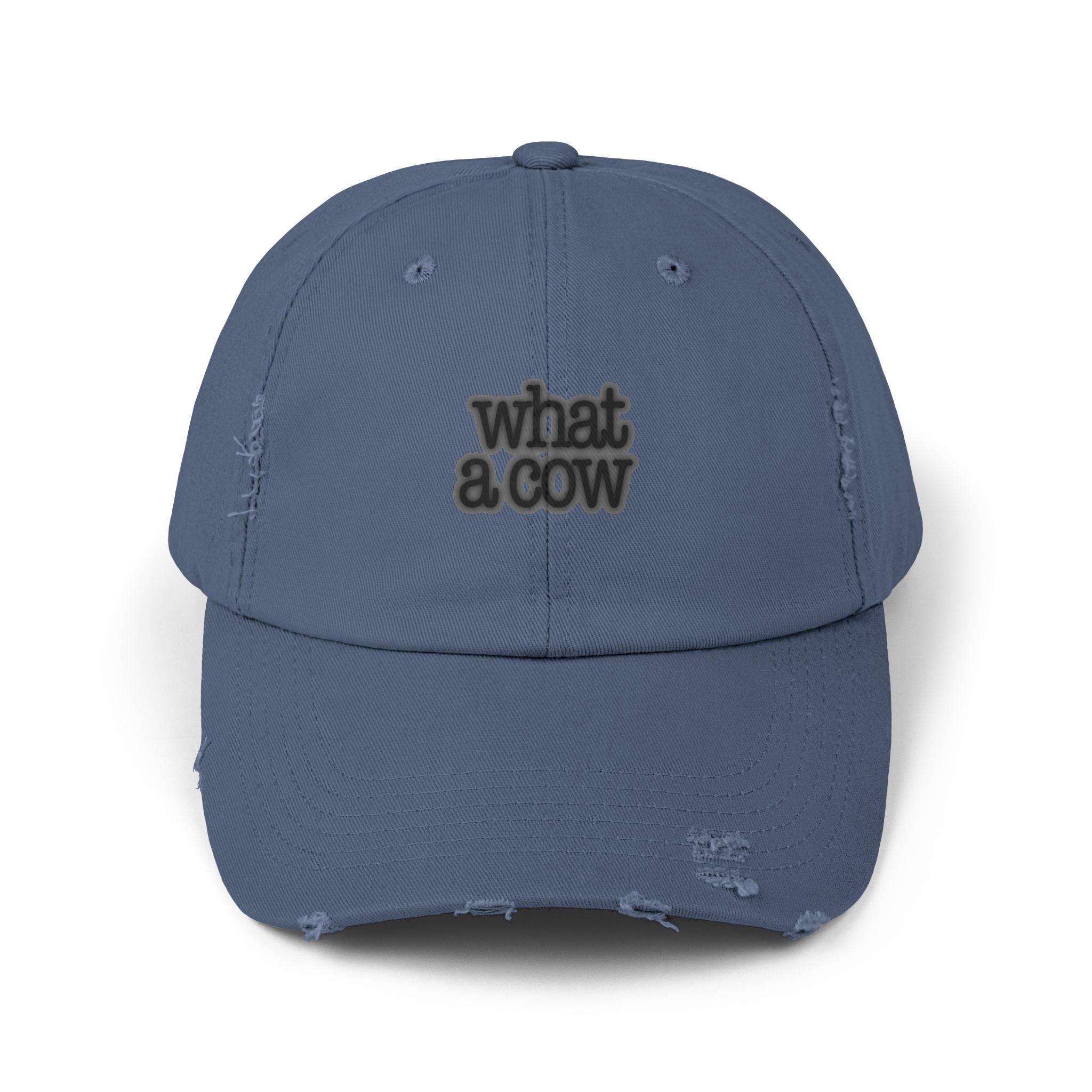 What A Cow Unisex Distressed Cap