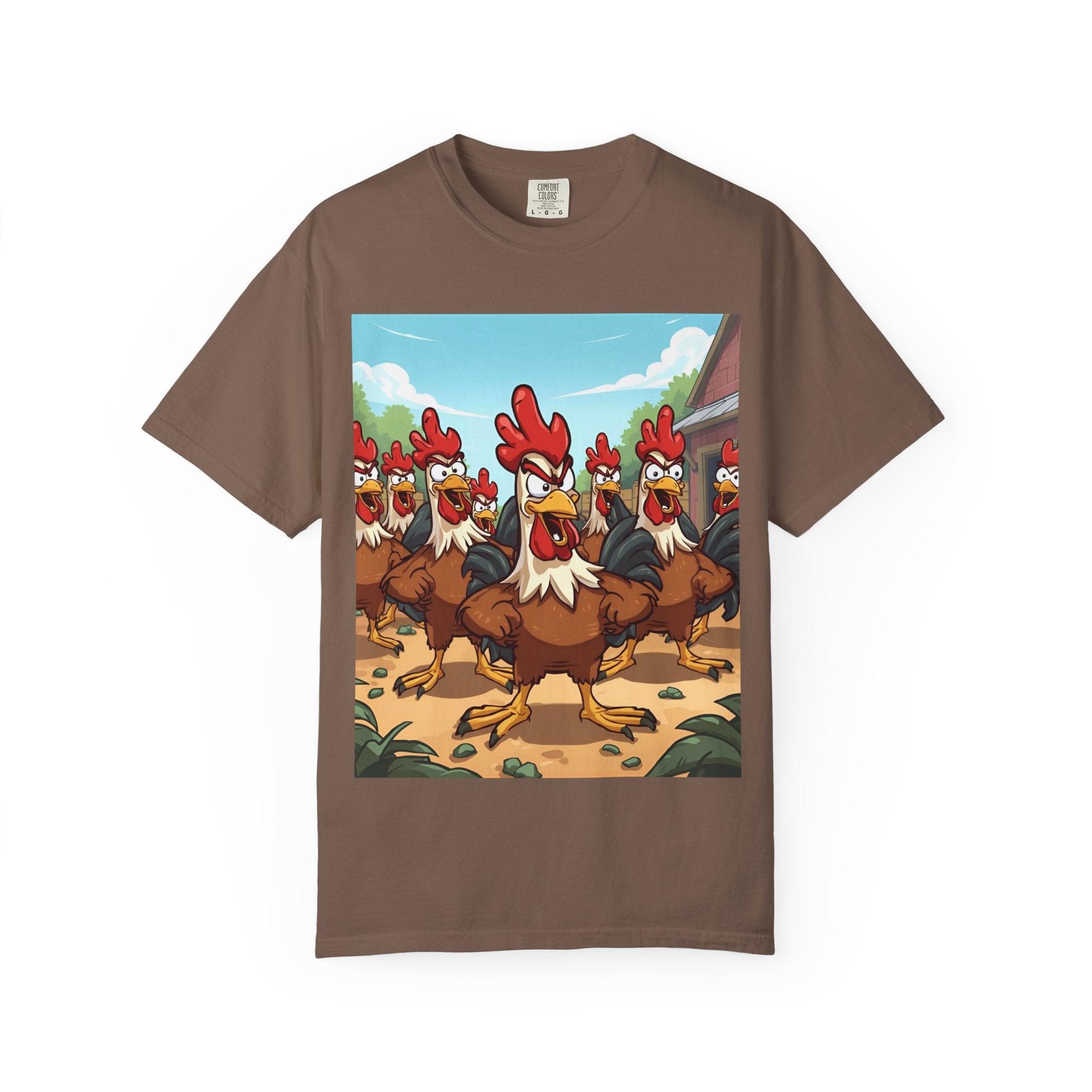 Funny Chicken Graphic Tee, Animated Rooster Shirt, Quirky Farm Animal Apparel, Gift for Chicken Lovers, Casual Wear for All