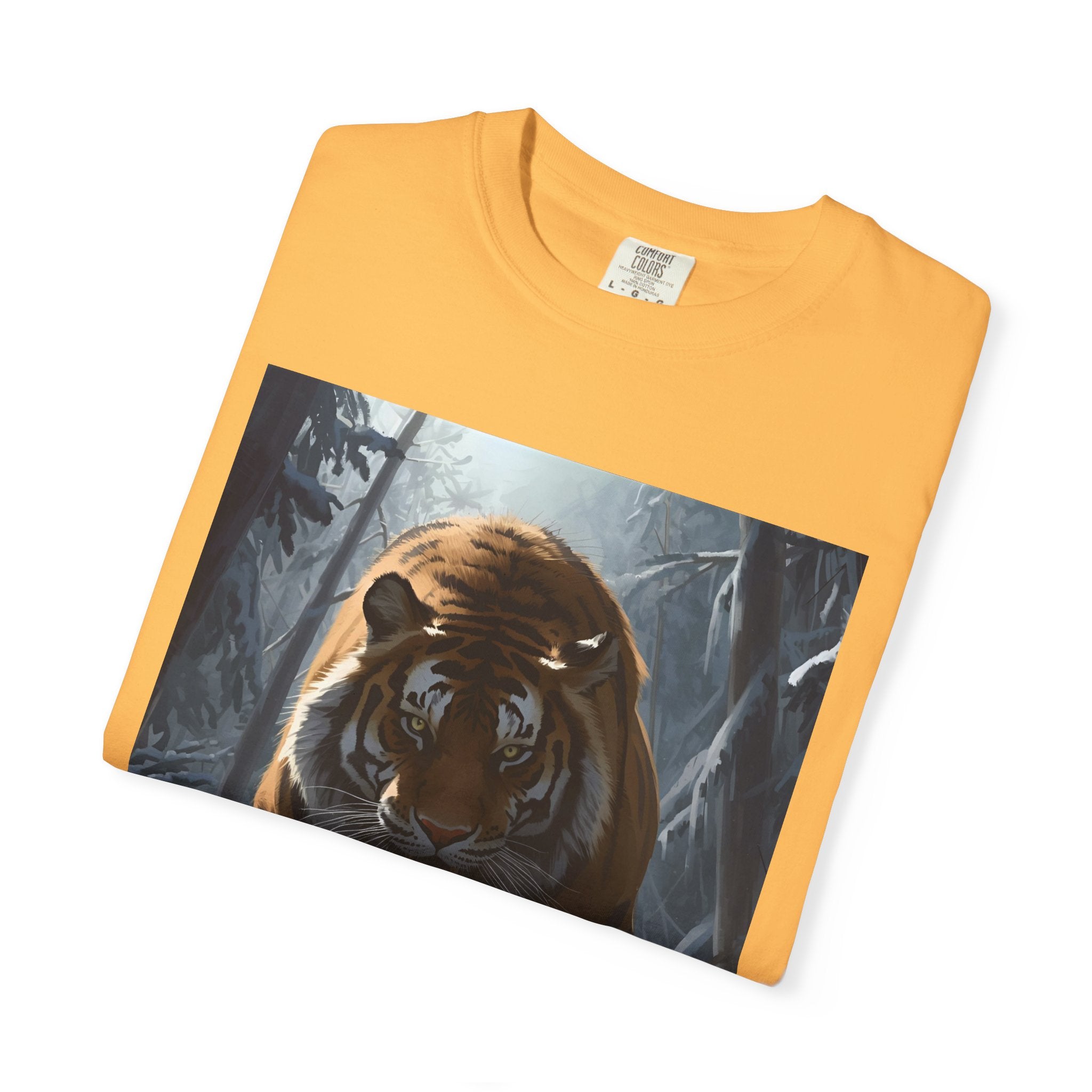 Tiger Roar Snow Unisex T-Shirt, Animal Lover Gift, Wildlife Tee, Casual Wear, Adventure Shirt, Nature Inspired Apparel