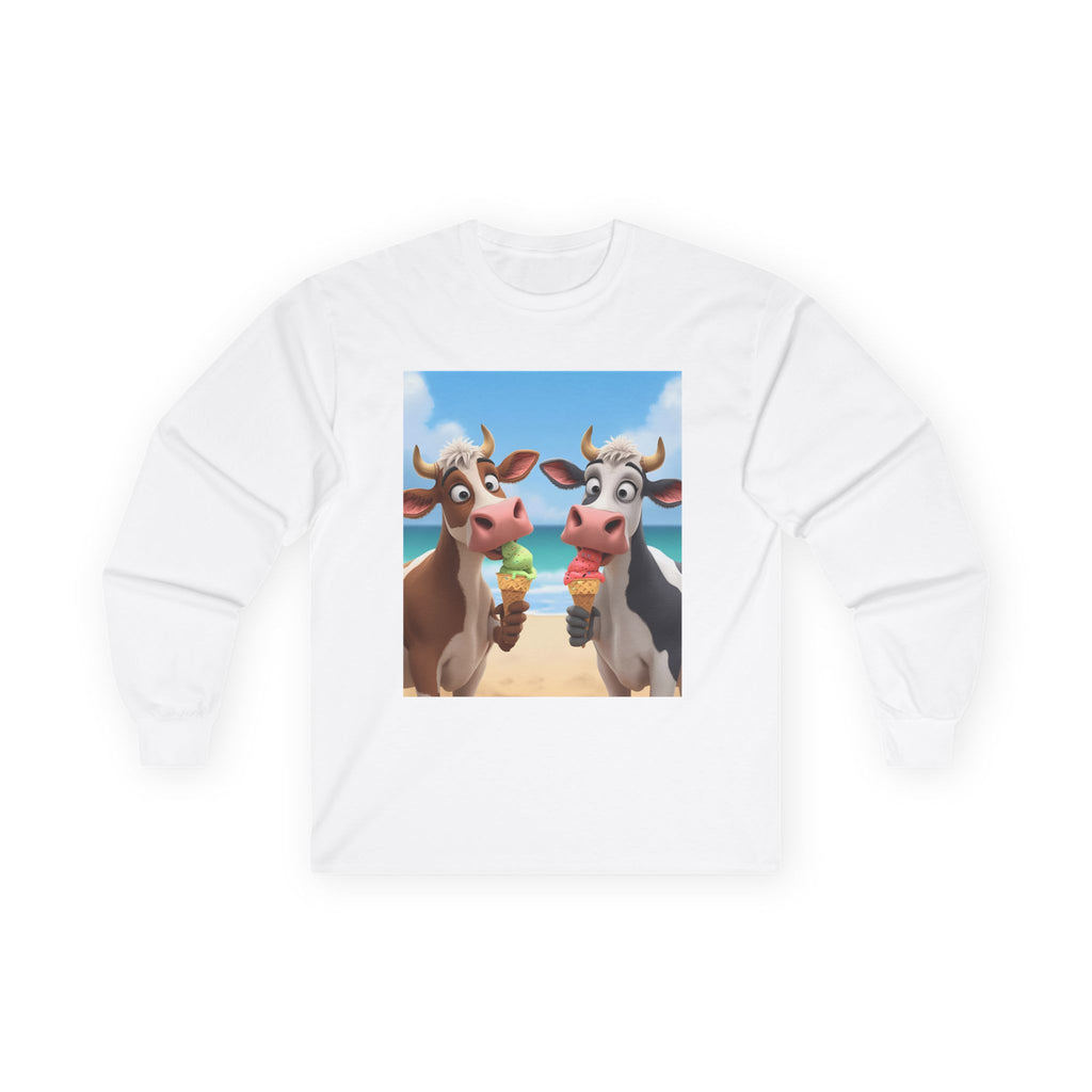 Funny Beach Cows Unisex Ultra Cotton Long Sleeve Tee