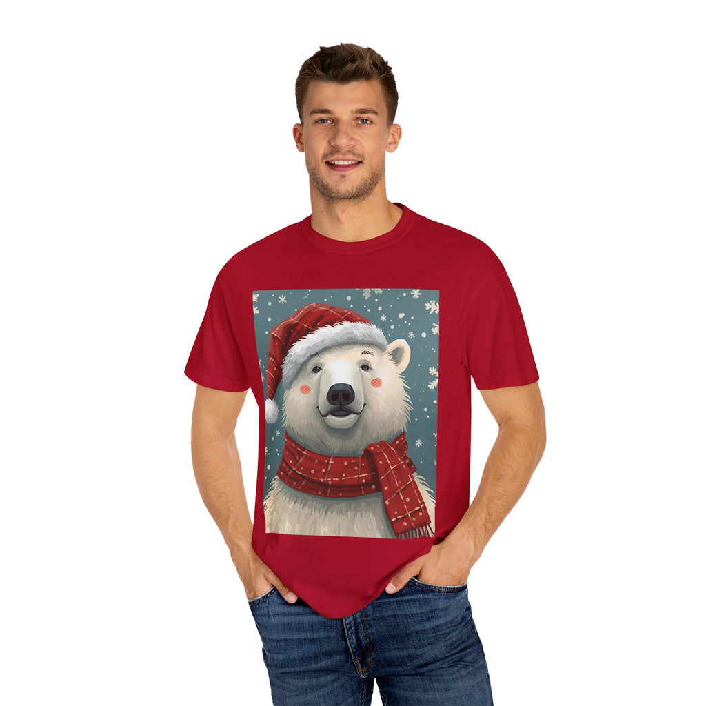 Cozy Holiday Polar Bear T-Shirt, Christmas Tee, Unisex Shirt, Festive Apparel, Gift for Animal Lovers, Winter Wear