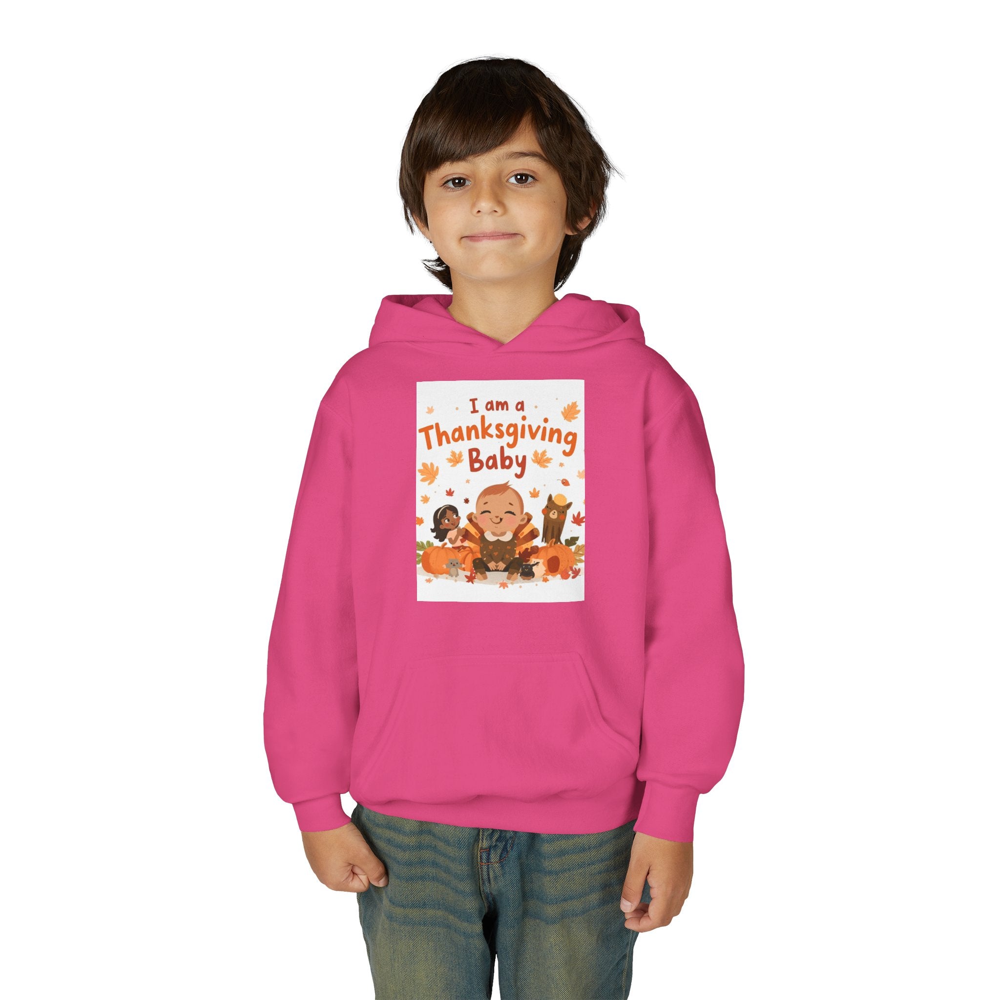 I'm A Thanksgiving Baby Youth Heavy Blend Hooded Sweatshirt