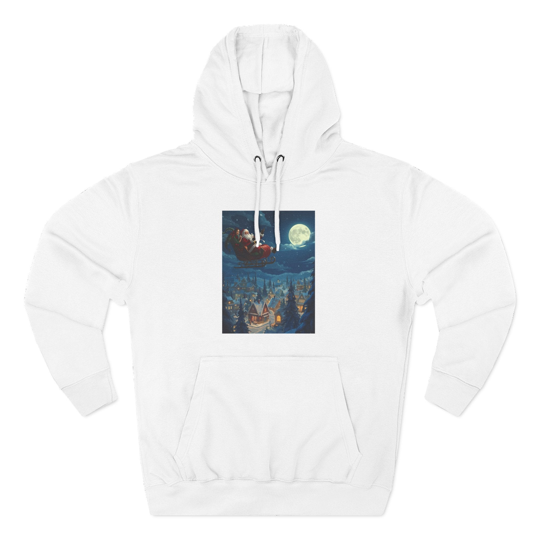 Christmas Santa Sleigh Three-Panel Fleece Hoodie