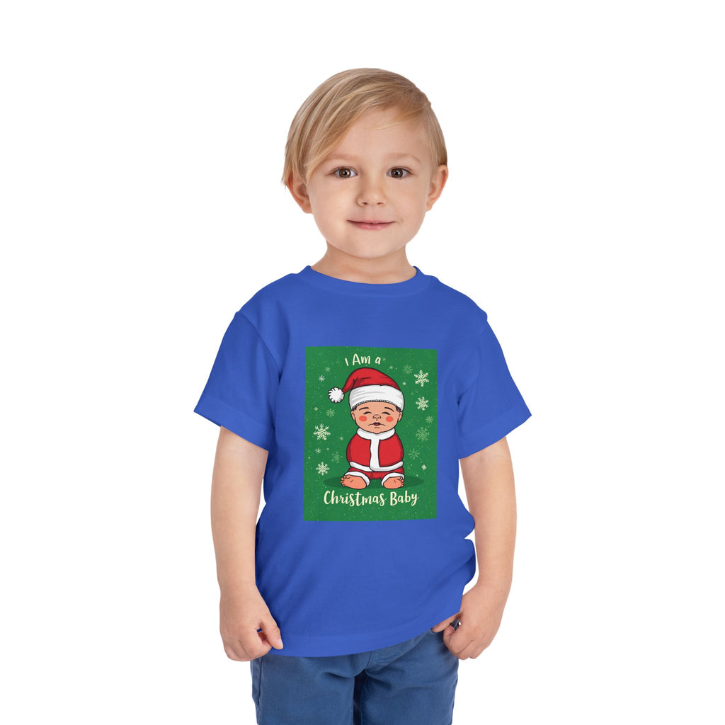 I Am A Christmas Baby Toddler Short Sleeve Tee