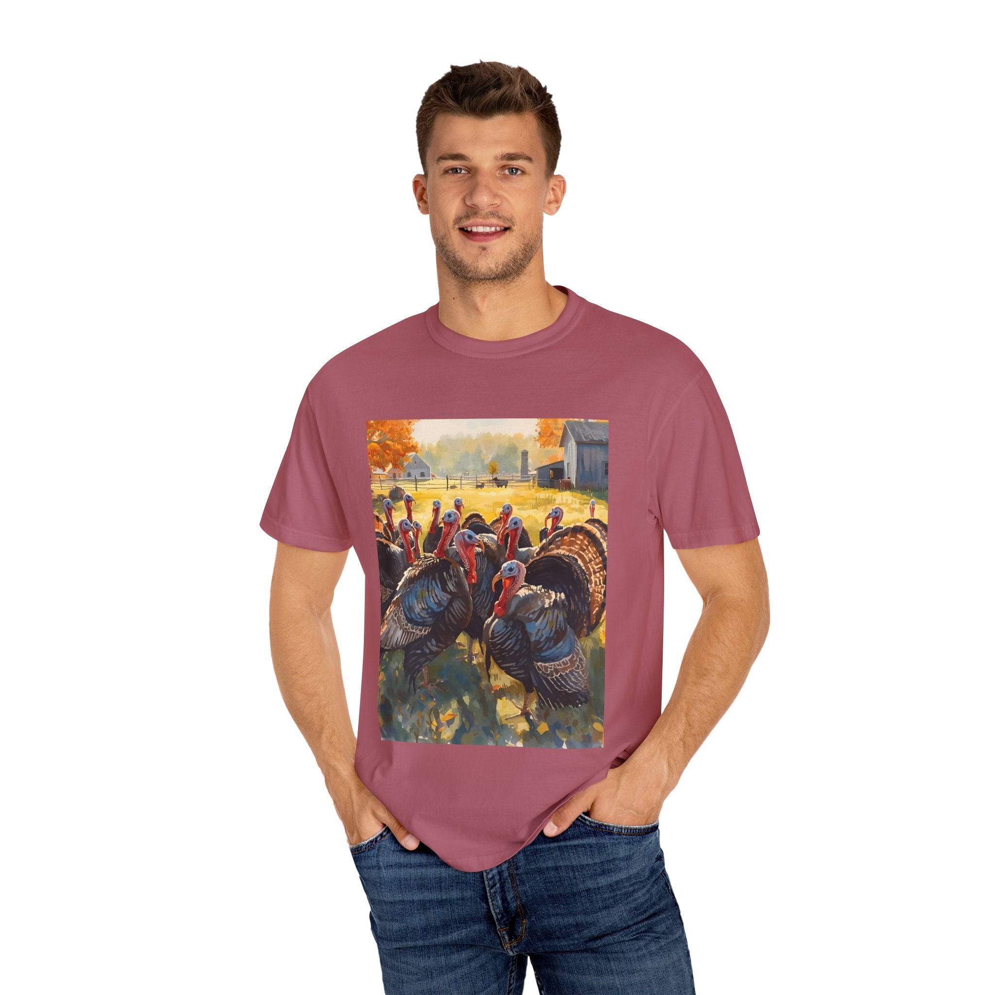 Thanksgiving Turkey T-shirt, Fall Apparel, Unisex Casual Tee, Funny Turkey Shirt, Autumn Wardrobe Essential