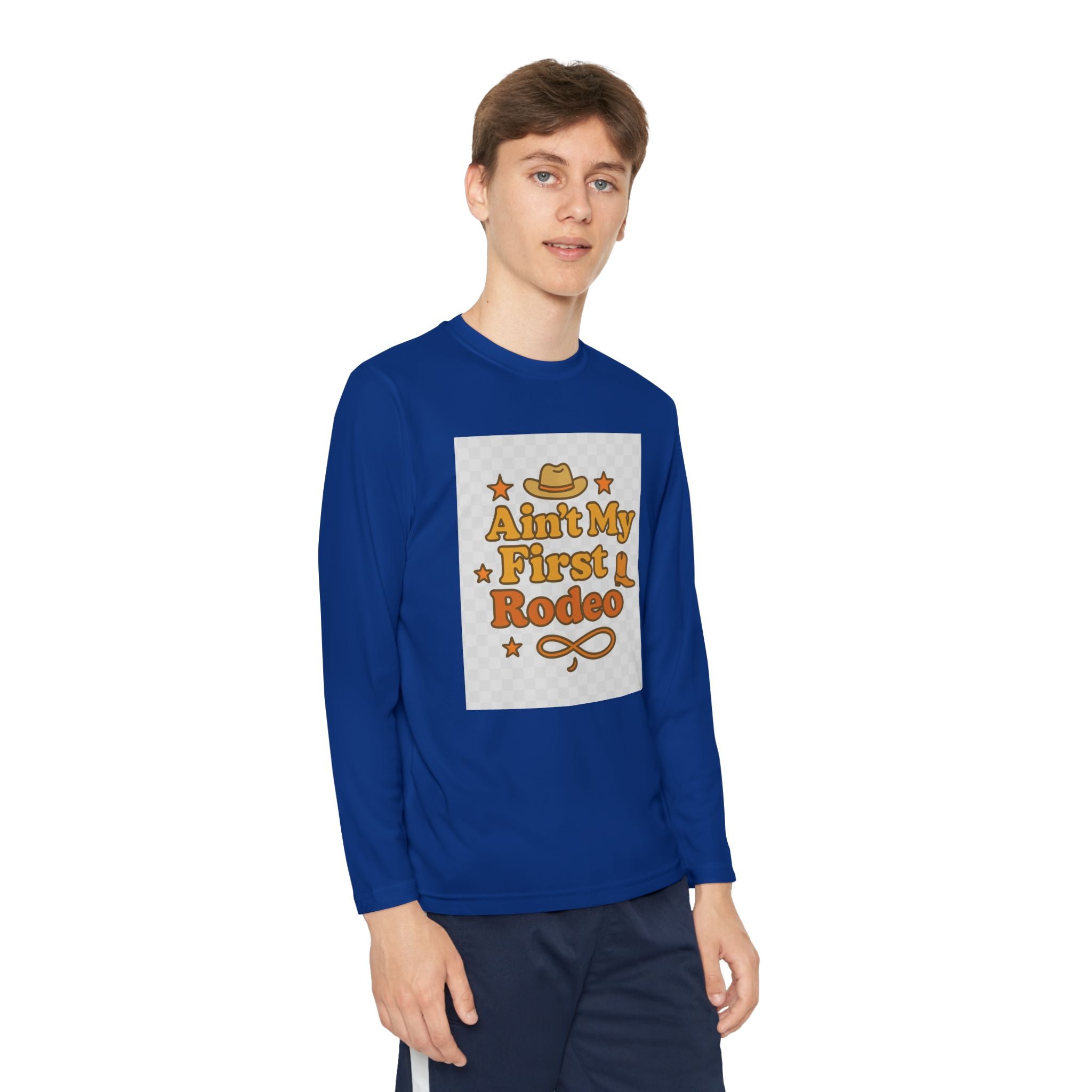 Ain't My First Rodeo Youth Long Sleeve Competitor Tee