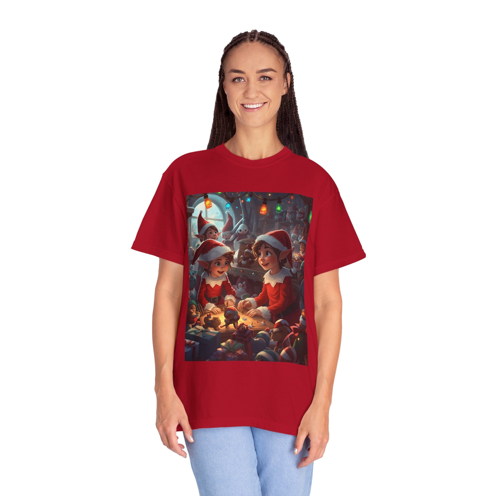 Festive Christmas Elf T-Shirt, Holiday Gift, Unisex Tee, Seasonal Wear, Family Celebration, Santa Theme