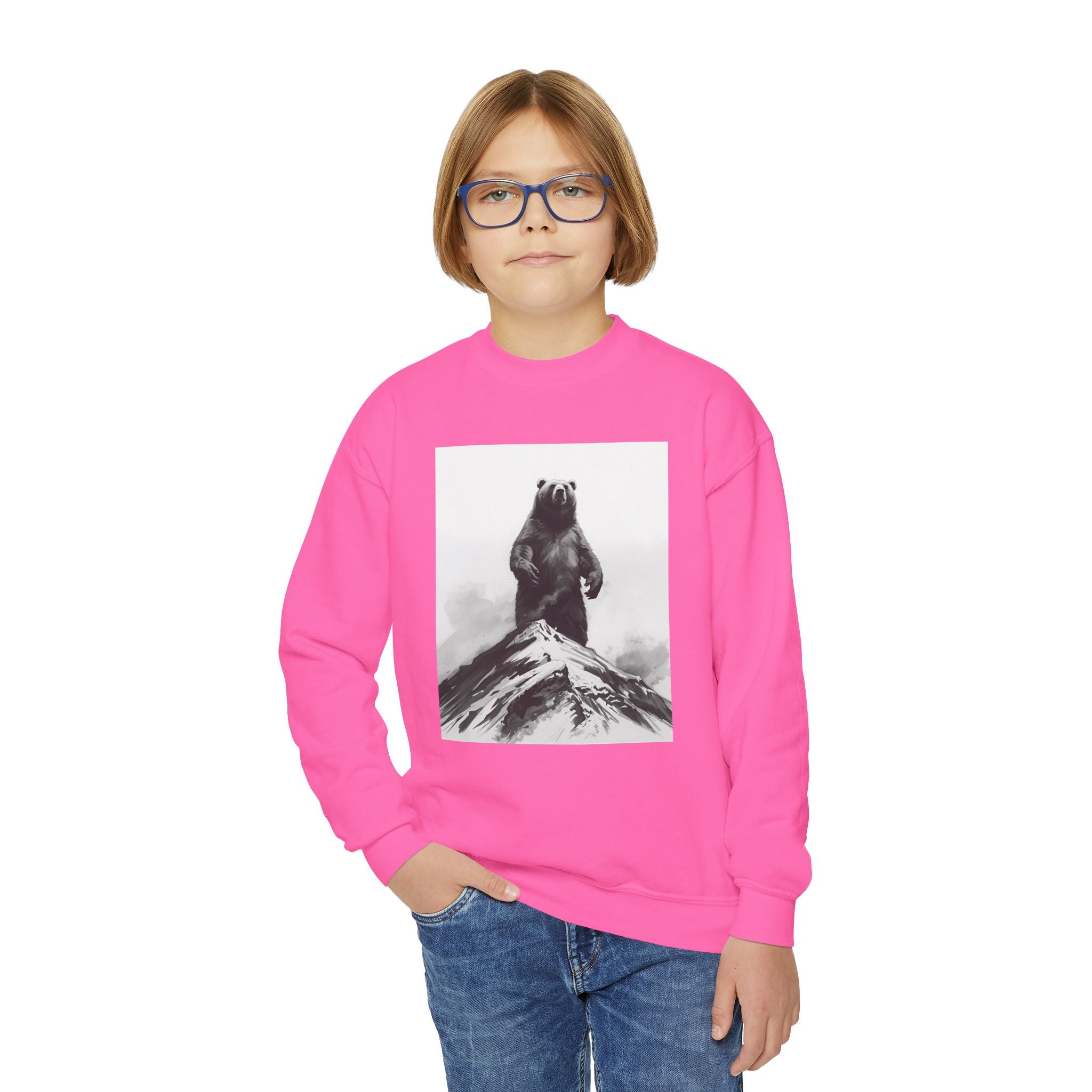 Bear Mountain Snow Youth Crewneck Sweatshirt