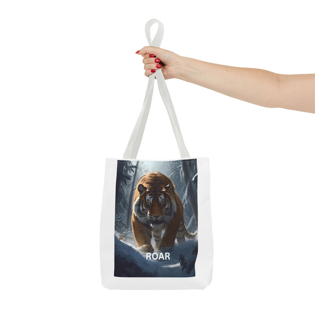 Majestic Tiger Snow Roar Tote Bag | Roar Wildlife Bag, Eco Friendly Tote, Animal Lover Gift, Stylish Shopping Bag, Nature-Theme Accessories