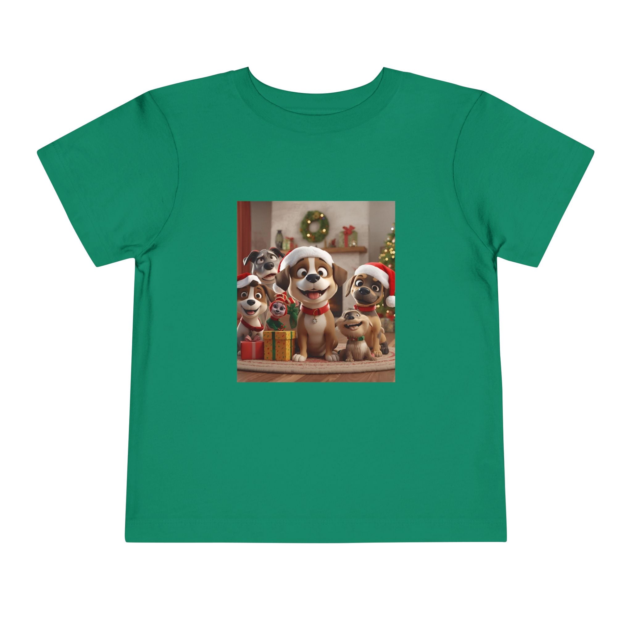 Cute Christmas Festive Puppy Toddler Tee, Cute Dog Christmas Shirt, Kids Holiday Clothing, Animal Lover Gift, Birthday Outfit
