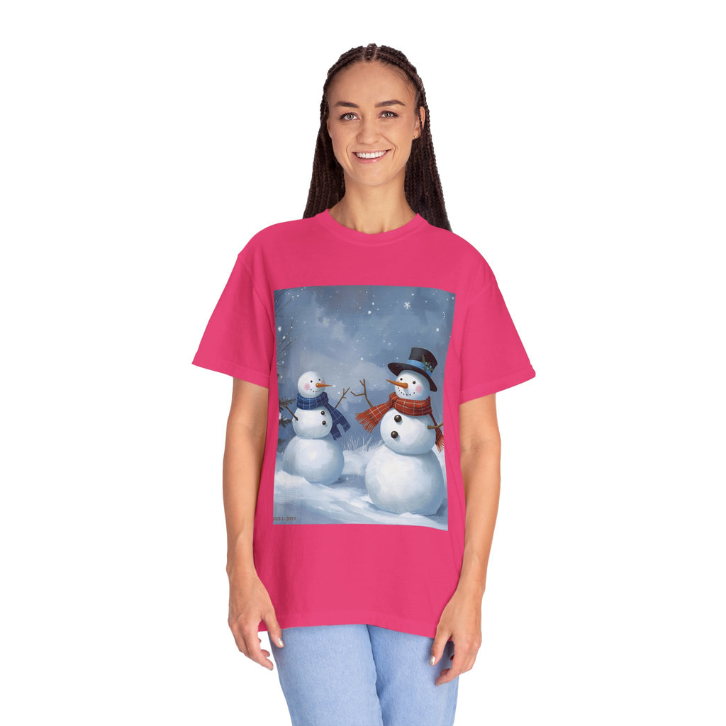 Christmas Snowman Family T-Shirt, Unisex Graphic Tee, Holiday Gift, Winter Apparel, Cozy Casual Wear, Christmas T-Shirt