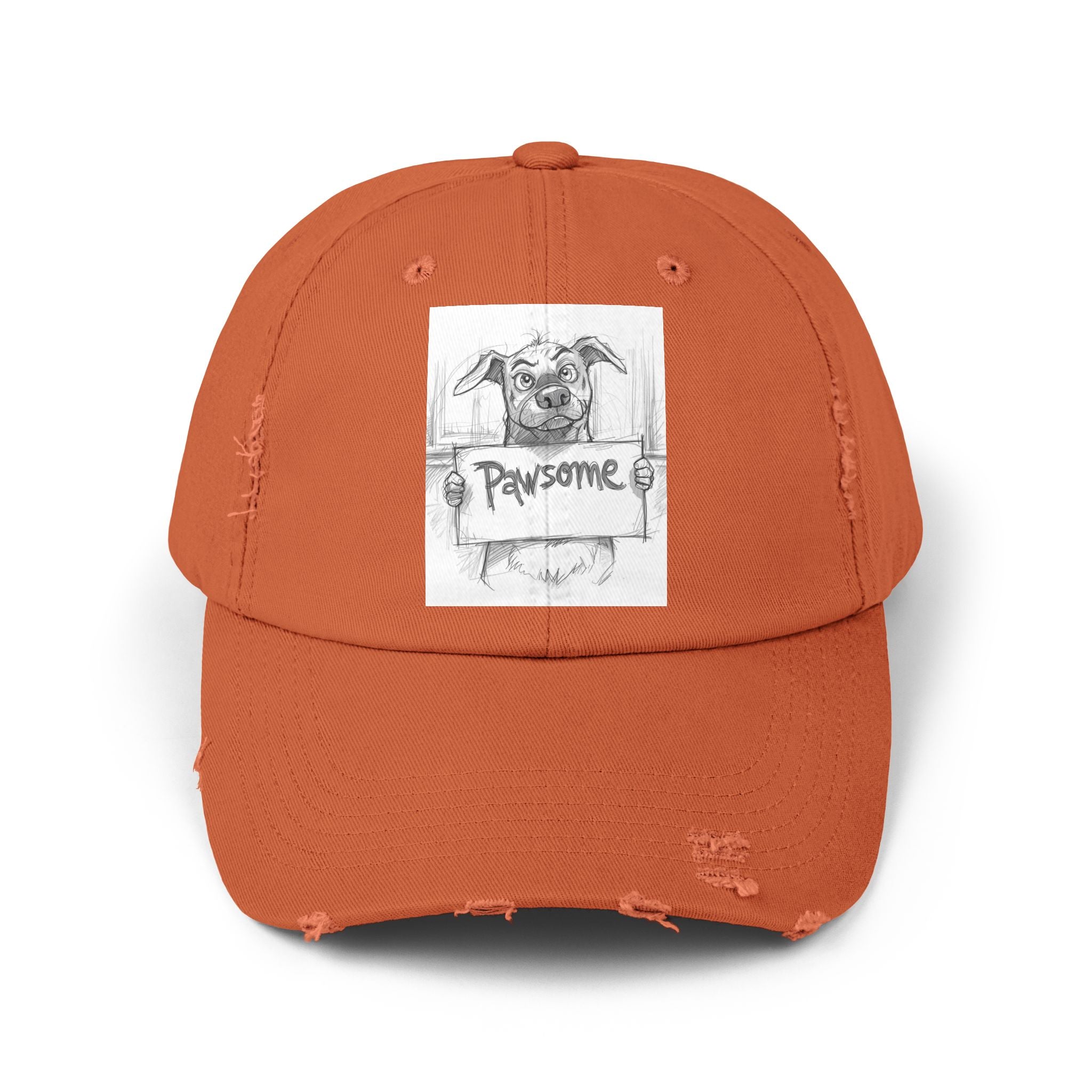 Pawsome Unisex Distressed Cap - Dog Lover Hat, Pet Gift, Casual Wear, Outdoor Accessory, Fun Pet-Themed Cap