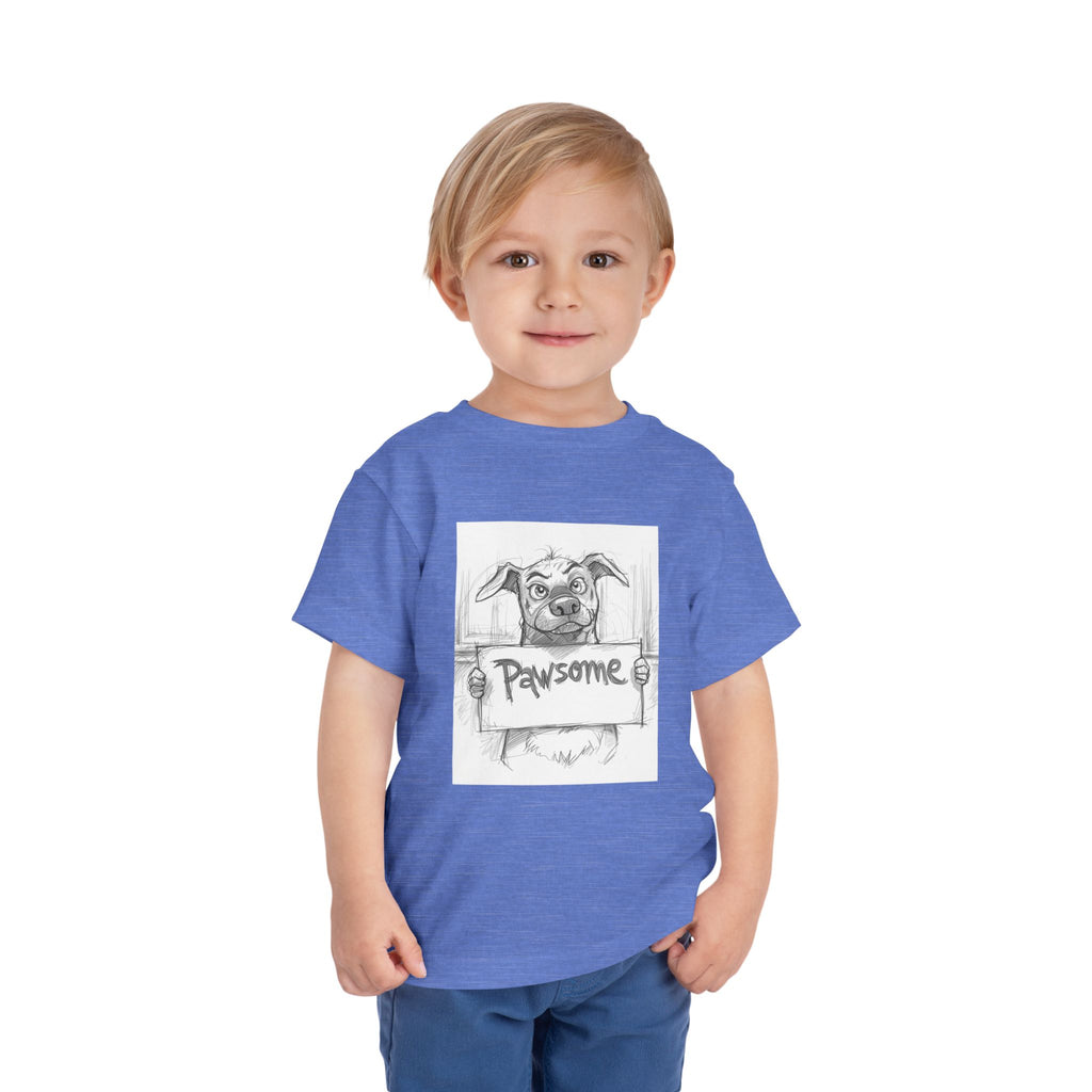 Pawsome Toddler Tee, Cute Dog Shirt for Kids, Pet Lover Gift, Playful Toddler Outfit, Birthday Gift, Animal Lover Apparel