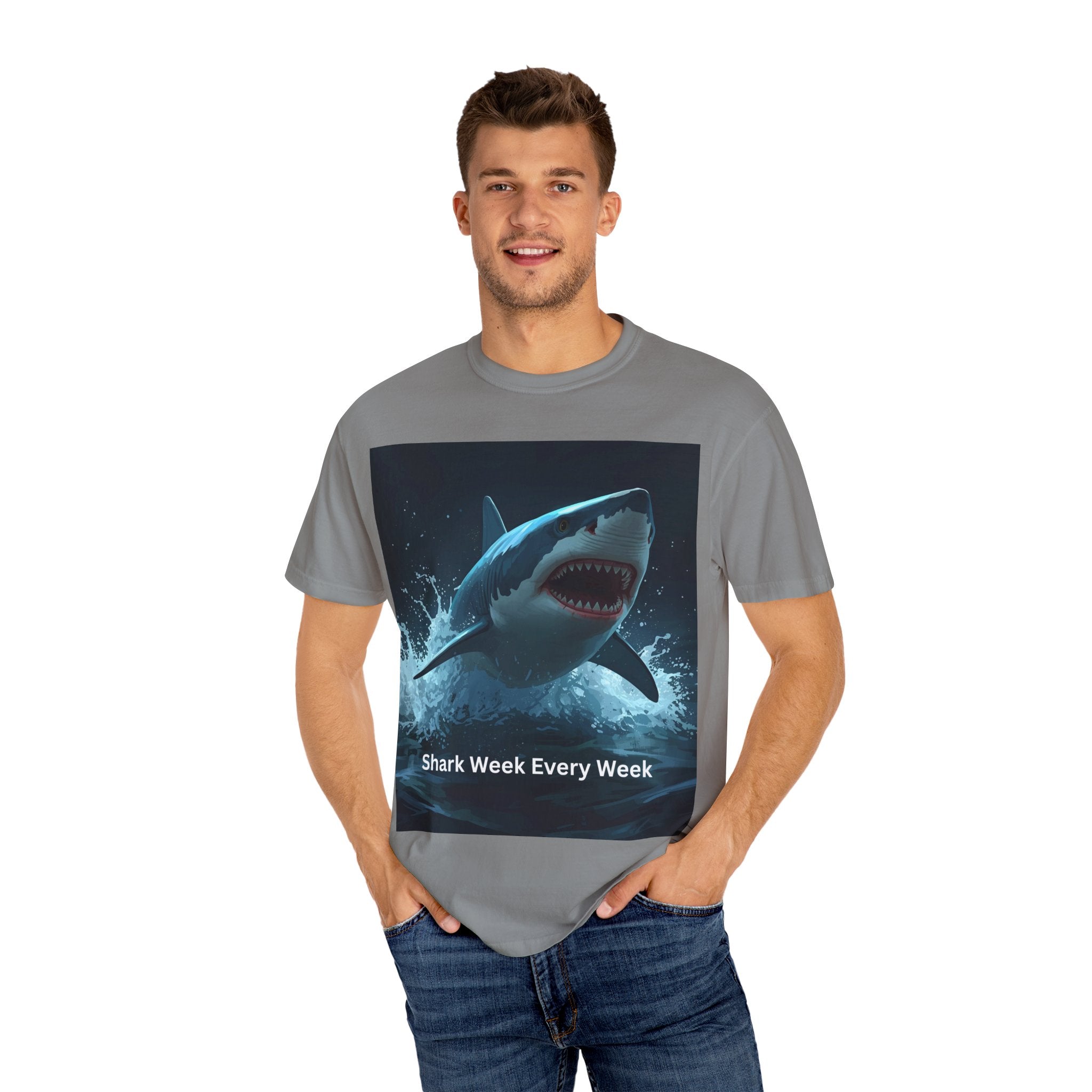 Shark Week T-Shirt, Unisex Casual Tee, Ocean Lover Gift, Summer Apparel, Marine Life Shirt, Beachwear