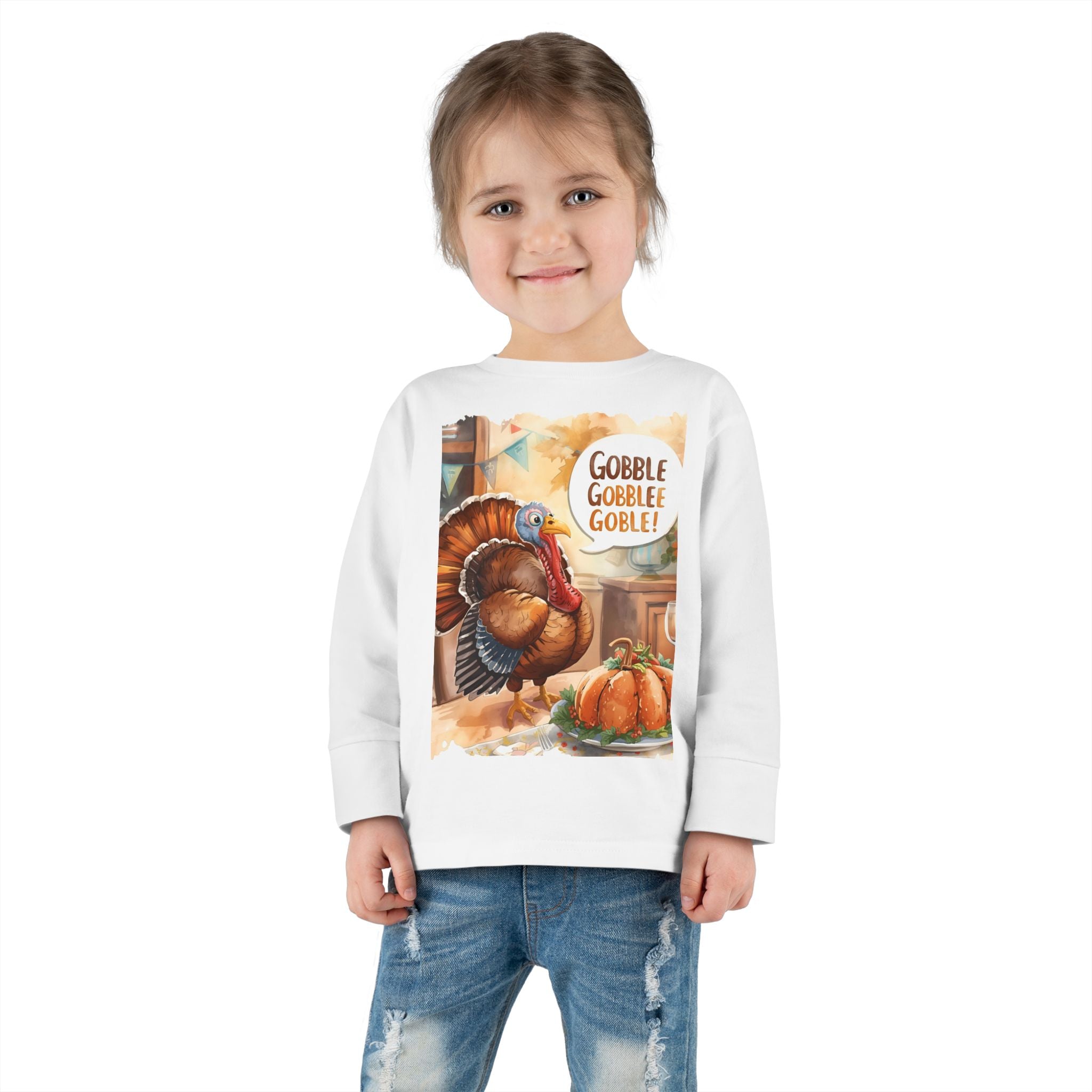 Thanksgiving Turkey Toddler Long Sleeve Tee